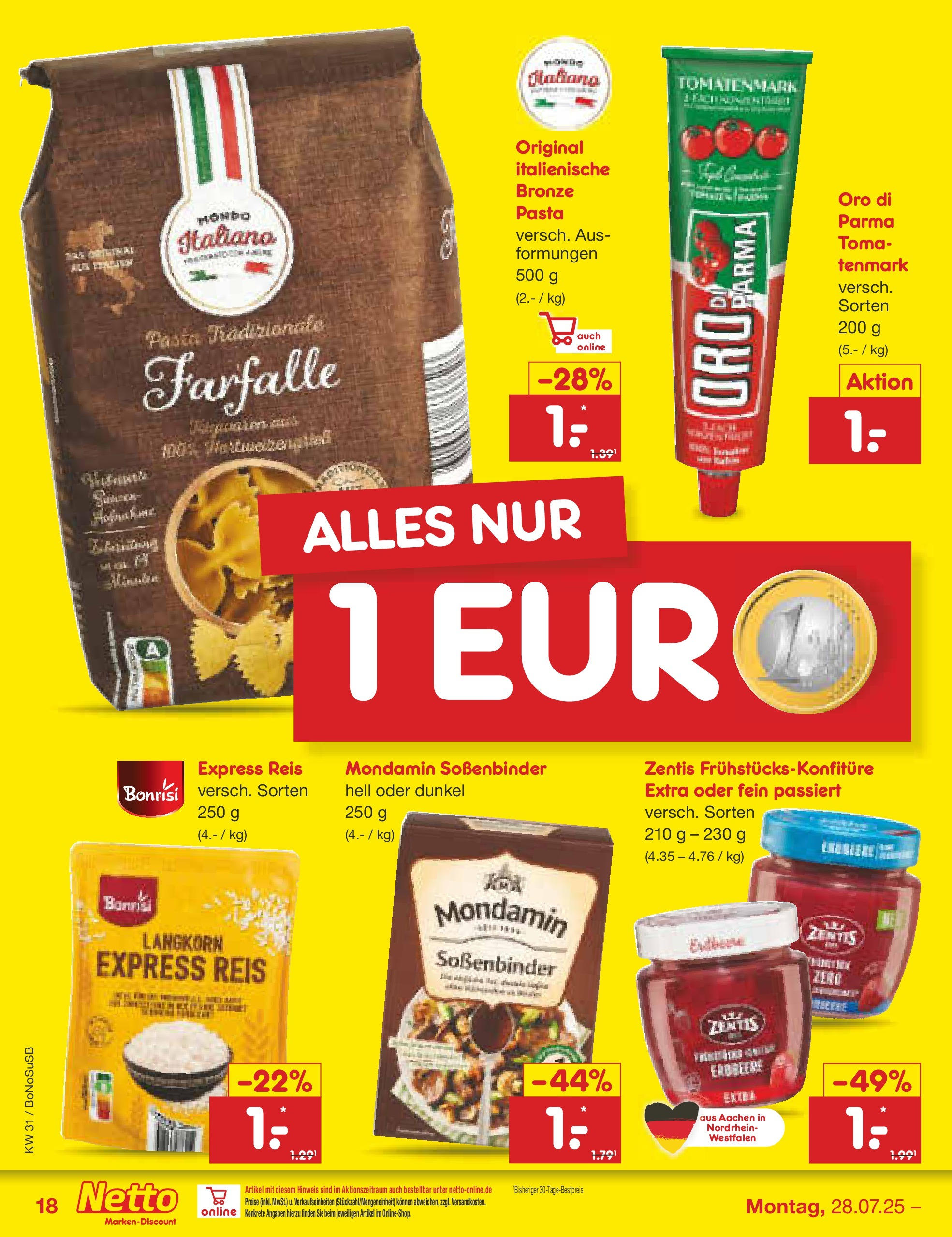 Netto Marken-Discount prospekt Herne (ab 28.07.2025) » Angebote | Seite: 23 | Produkte: Pasta, Reis Netto Marken-Discount prospekt Herne (ab 28.07.2025) » Angebote | Seite: 23 | Produkte: Pasta, Reis
