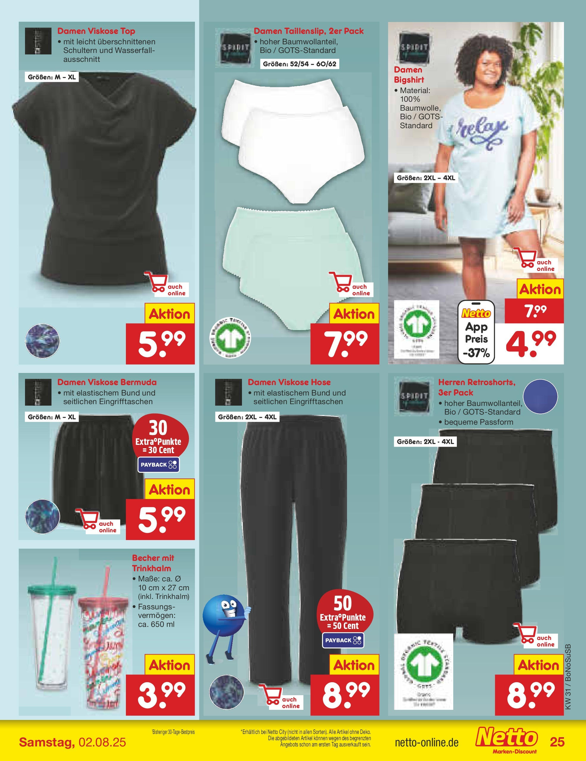Netto Marken-Discount prospekt Herne (ab 28.07.2025) » Angebote | Seite: 38 | Produkte: Top, Bermuda, Hose Netto Marken-Discount prospekt Herne (ab 28.07.2025) » Angebote | Seite: 38 | Produkte: Top, Bermuda, Hose