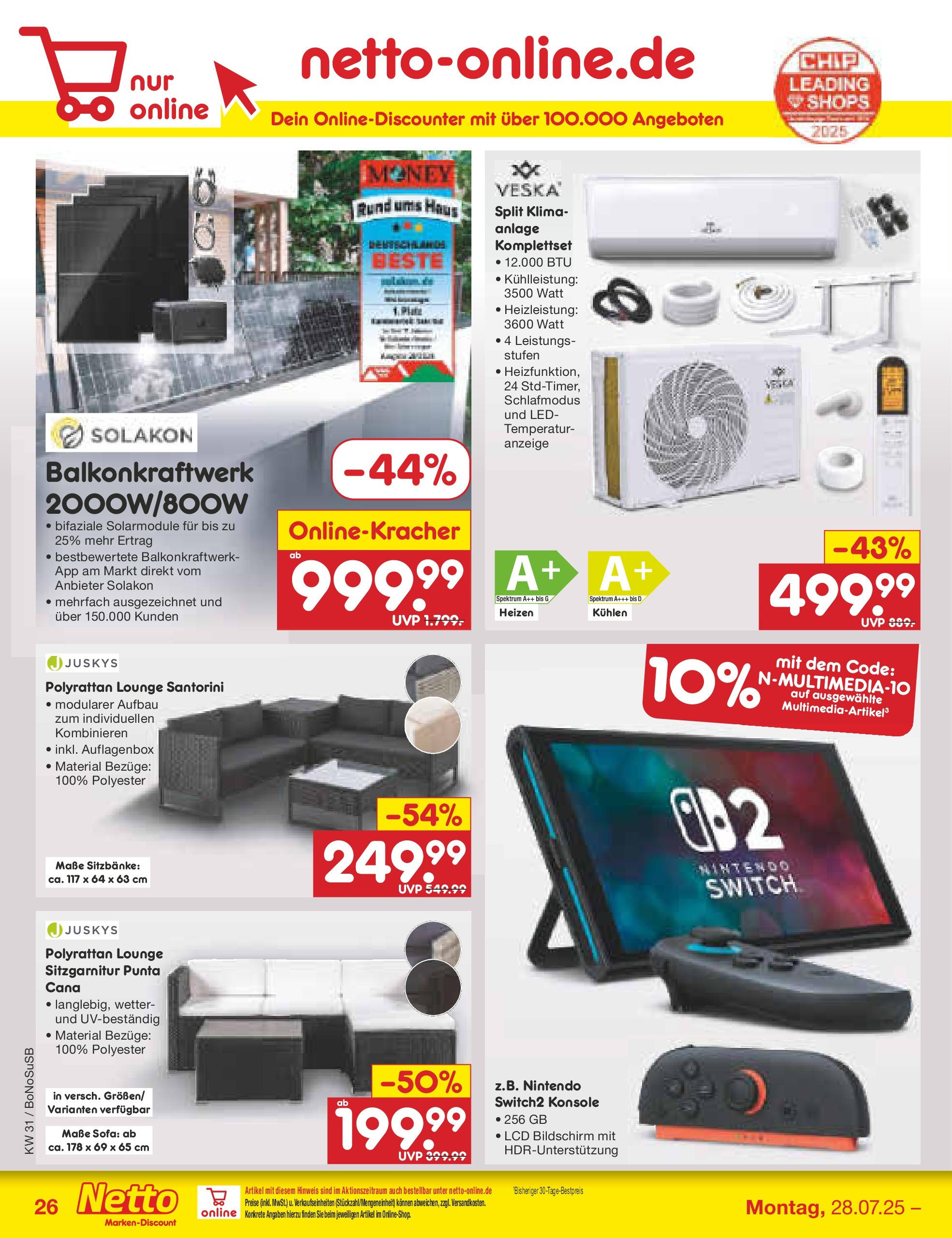 Netto Marken-Discount prospekt Herne (ab 28.07.2025) » Angebote | Seite: 39 | Produkte: Sitzgarnitur, Sofa, Bildschirm Netto Marken-Discount prospekt Herne (ab 28.07.2025) » Angebote | Seite: 39 | Produkte: Sitzgarnitur, Sofa, Bildschirm