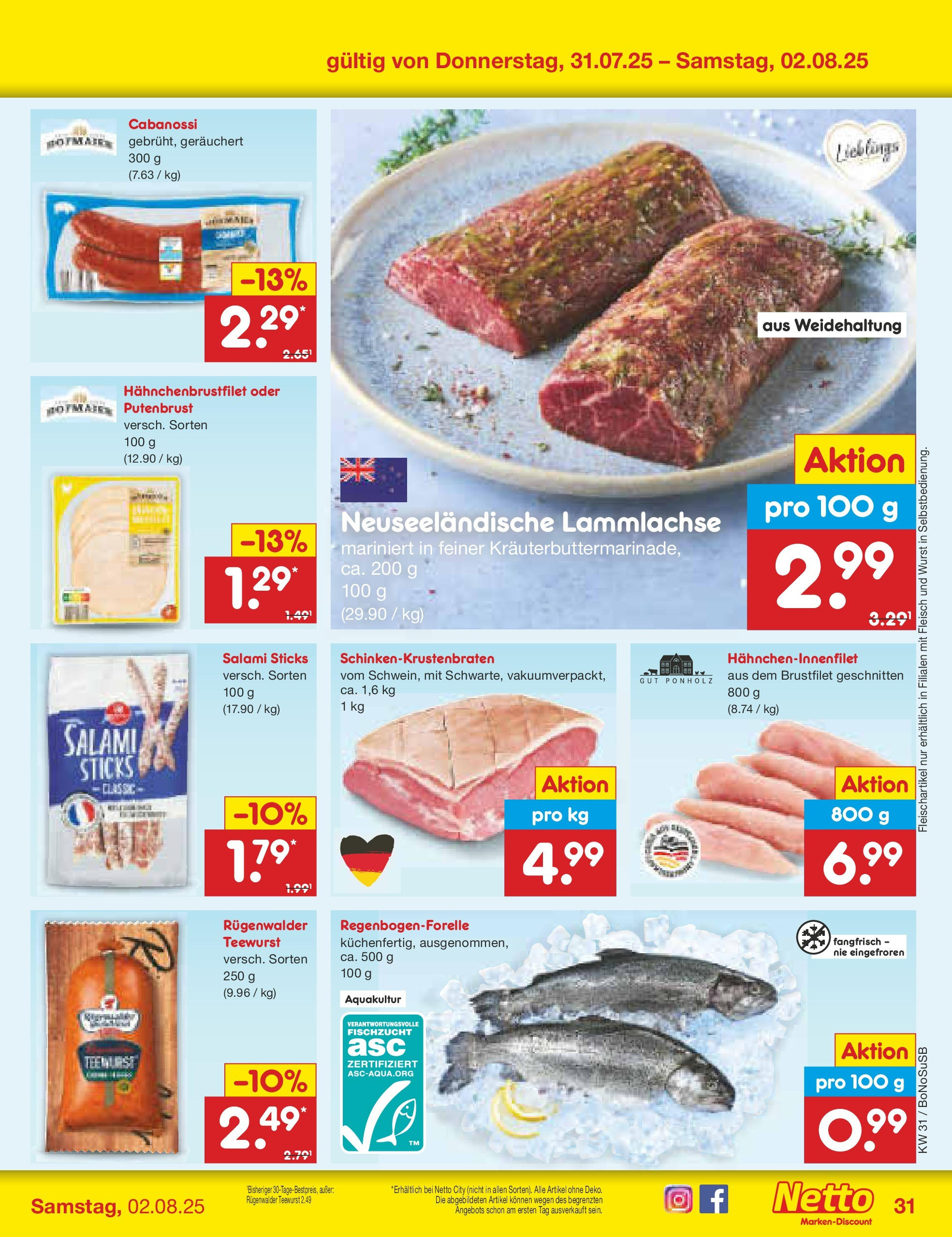 Netto Marken-Discount prospekt Herne (ab 28.07.2025) » Angebote | Seite: 46 | Produkte: Wurst, Salami, Fleisch Netto Marken-Discount prospekt Herne (ab 28.07.2025) » Angebote | Seite: 46 | Produkte: Wurst, Salami, Fleisch