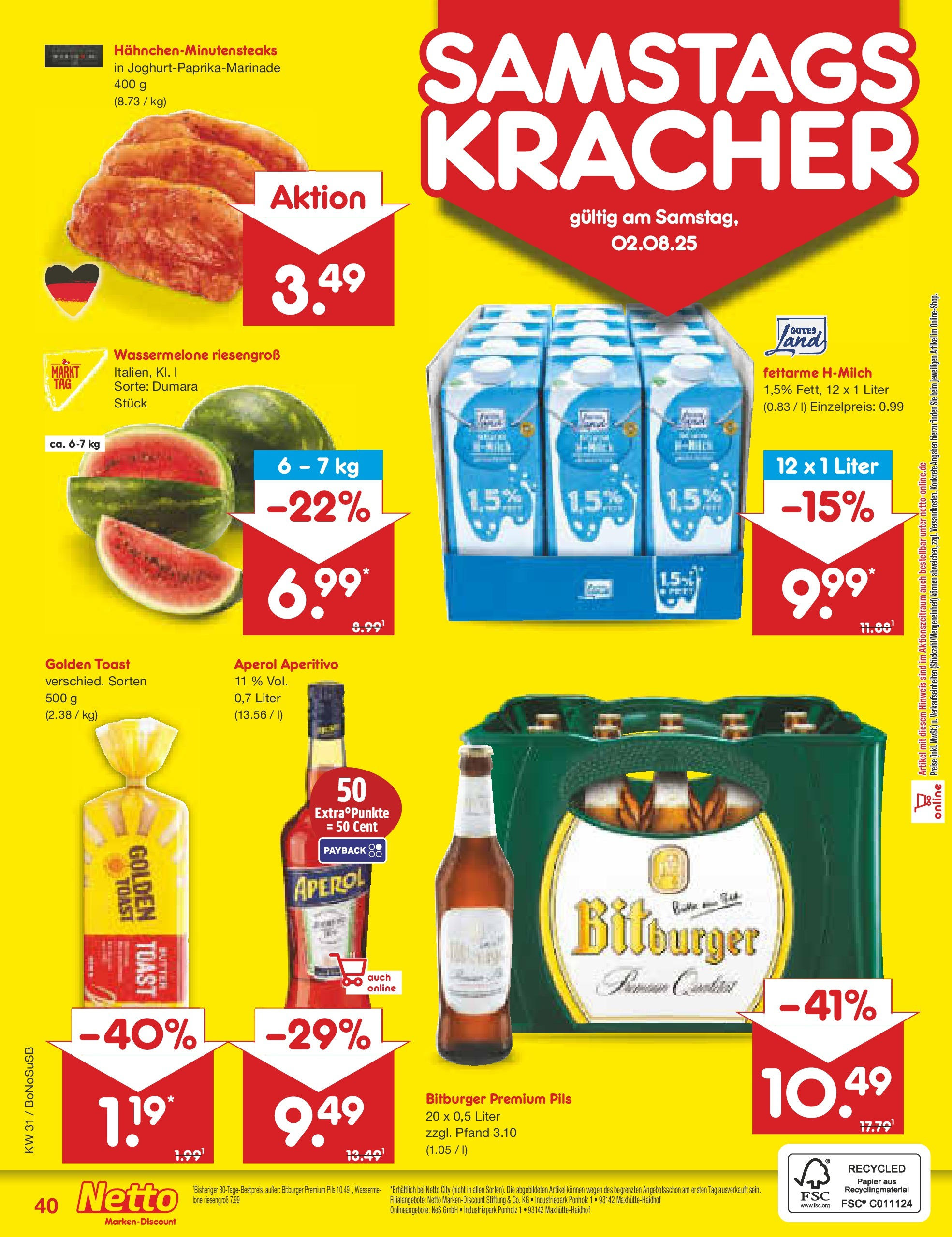 Netto Marken-Discount prospekt Herne (ab 28.07.2025) » Angebote | Seite: 55 | Produkte: Bitburger, Butter, Toast, Pils Netto Marken-Discount prospekt Herne (ab 28.07.2025) » Angebote | Seite: 55 | Produkte: Bitburger, Butter, Toast, Pils