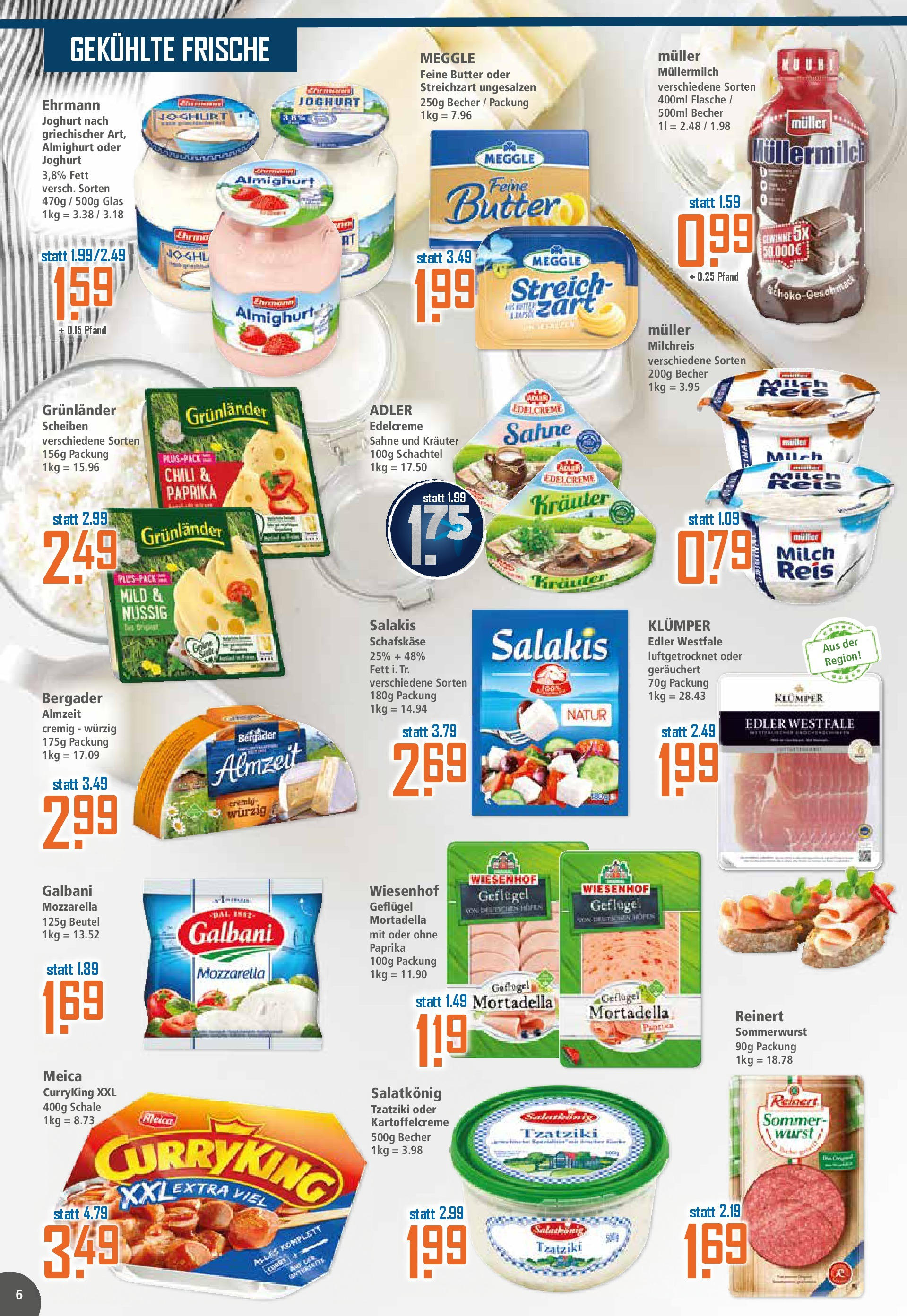 Klaas & Kock - K+K: Wochenangebote (ab 03.08.2025) zum Blättern | Seite: 6 | Produkte: Milch, Joghurt, Chili, Müllermilch