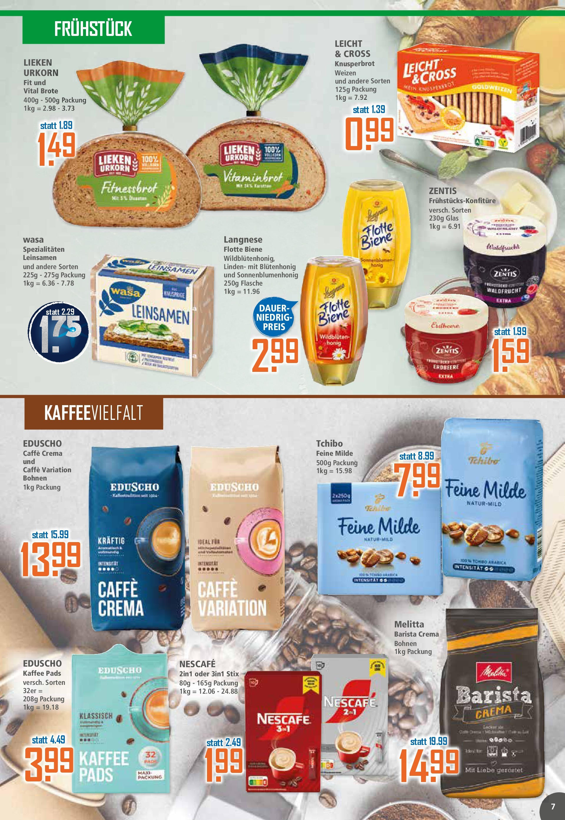 Klaas & Kock - K+K: Wochenangebote (ab 03.08.2025) zum Blättern | Seite: 7 | Produkte: Melitta, Langnese, Nescafe, Kaffee