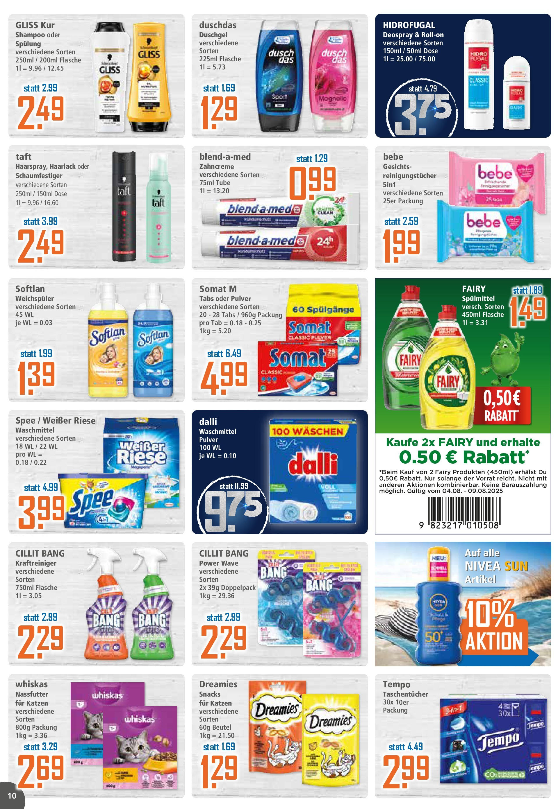 Klaas & Kock - K+K: Wochenangebote (ab 03.08.2025) zum Blättern | Seite: 10 | Produkte: Shampoo, Spülung, Reinigungstücher, Deospray