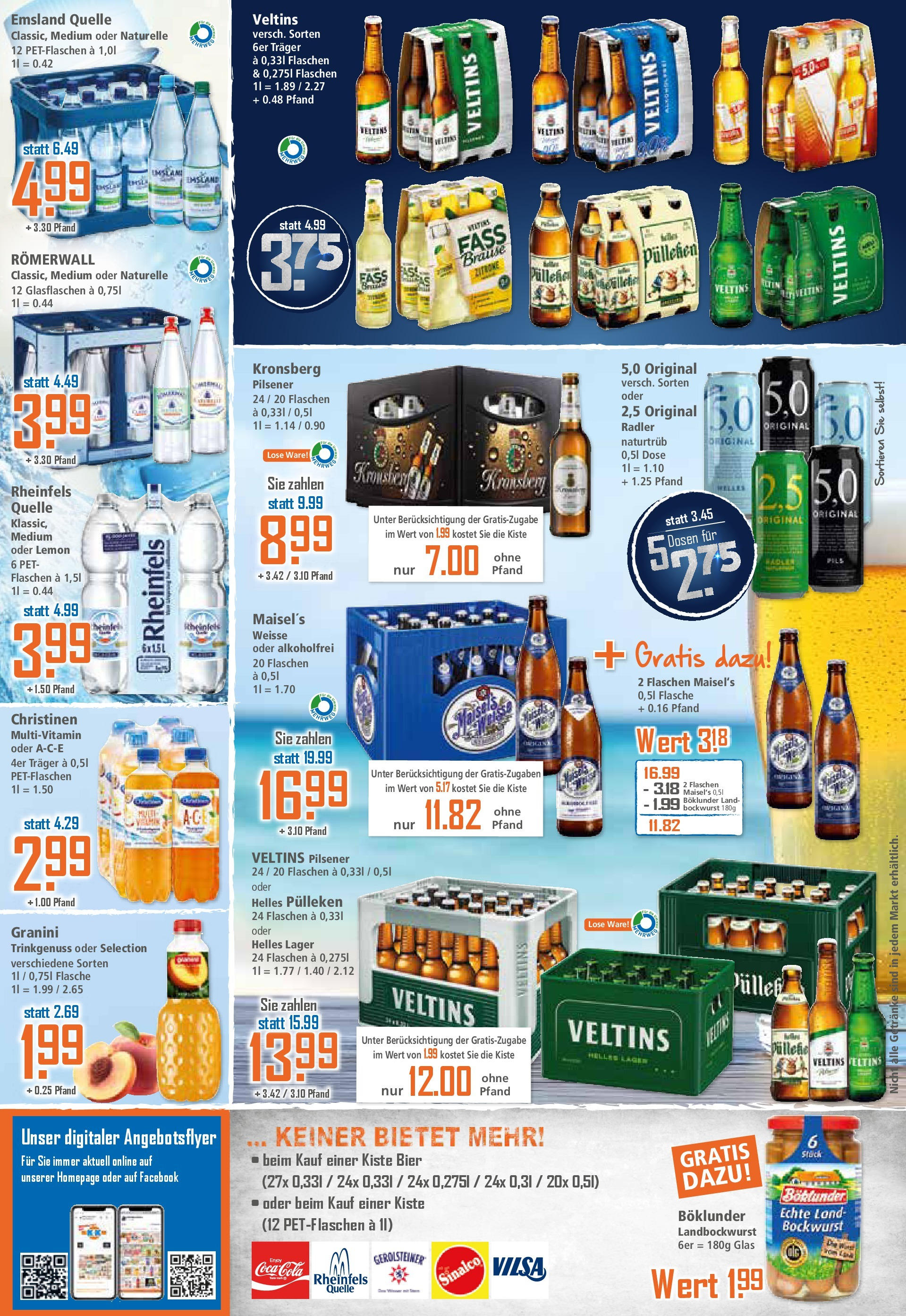 Klaas & Kock - K+K: Wochenangebote (ab 03.08.2025) zum Blättern | Seite: 12 | Produkte: Coca cola, Bier, Veltins, Gerolsteiner