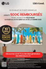 LG Jusqu'à 500€ remboursés