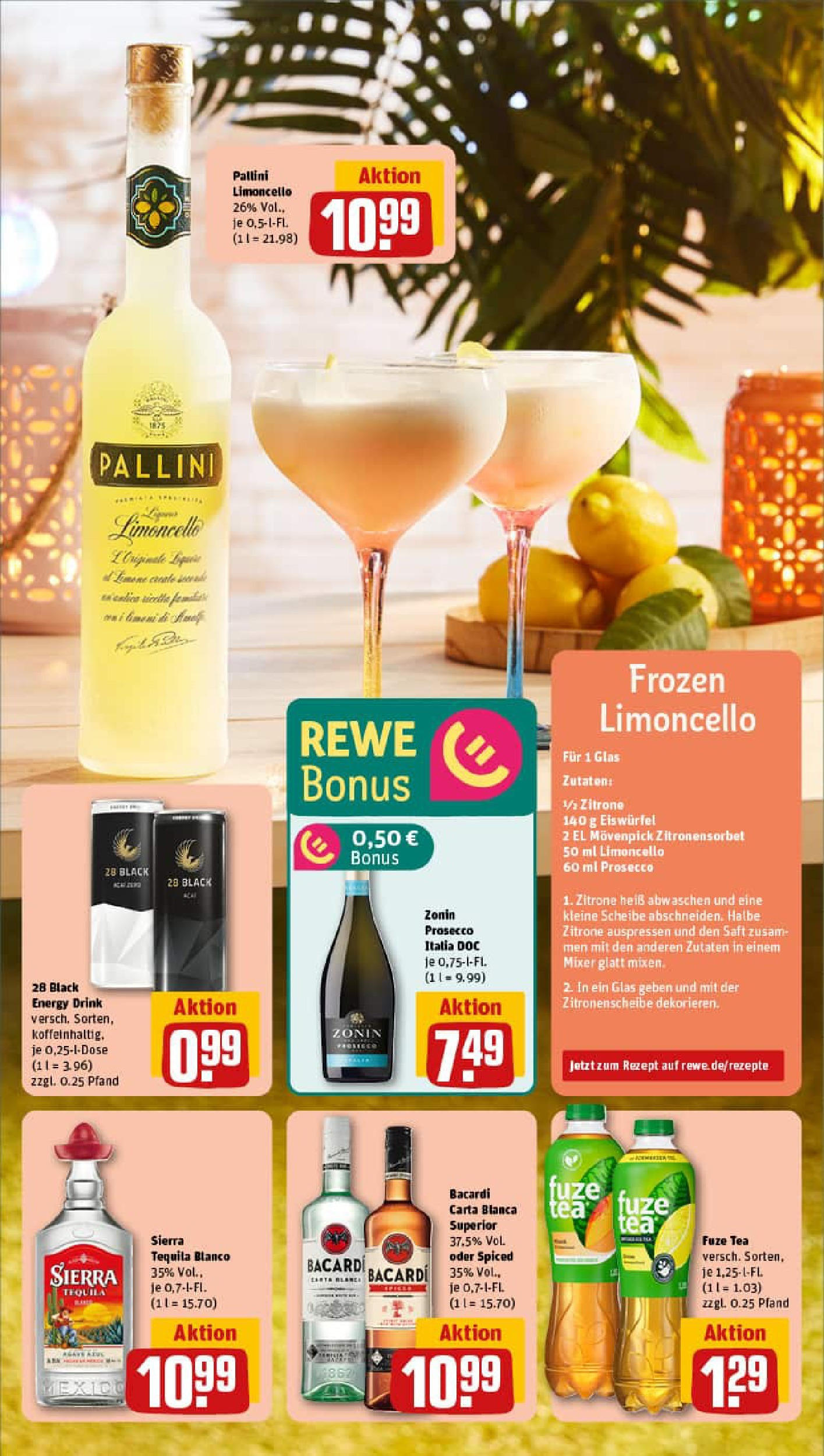 REWE Prospekt ab 27.07.2025 zum Blättern » Angebote | Seite: 7 | Produkte: Bacardi, Energy, Zitrone, Limoncello