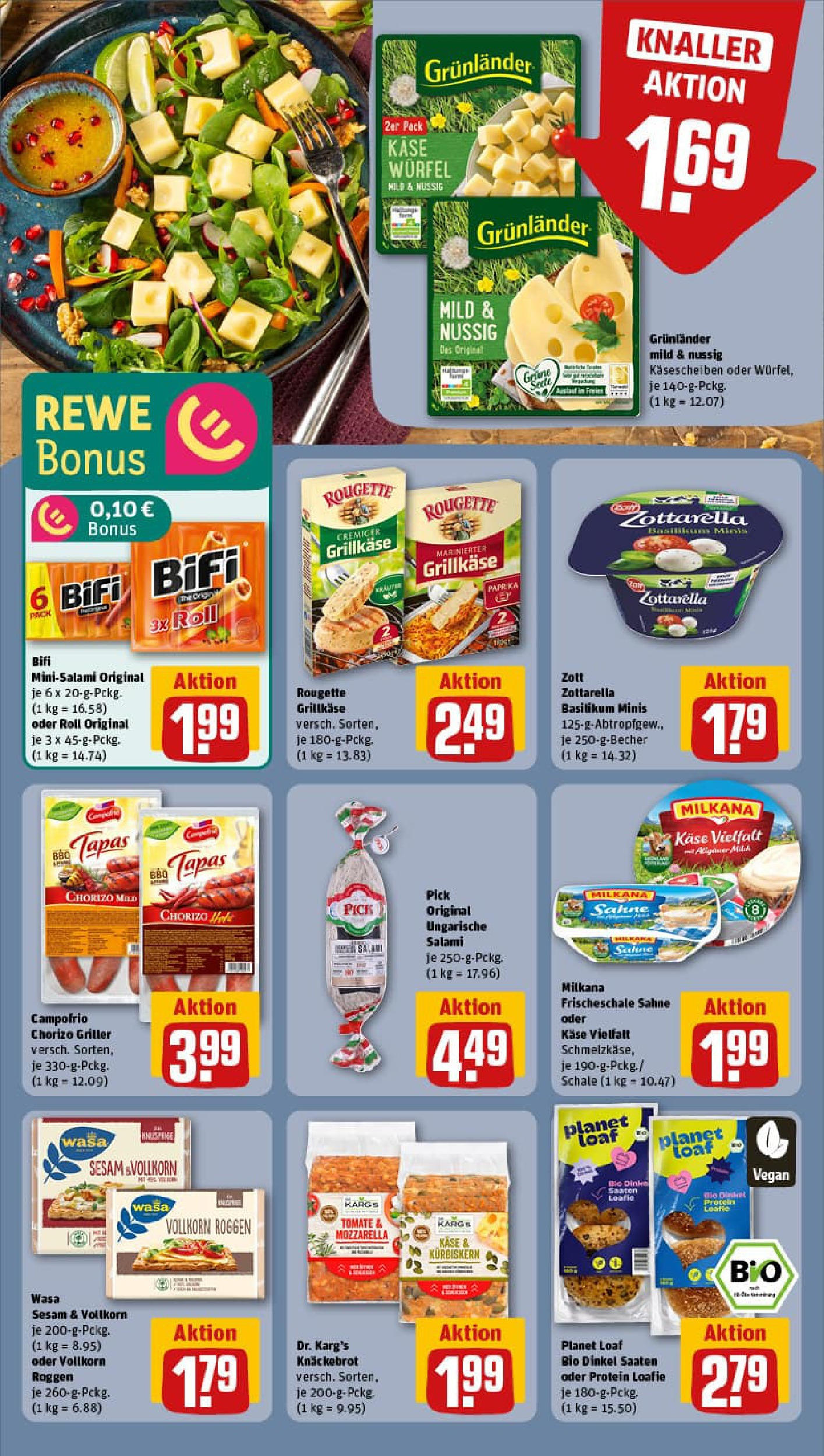 REWE Prospekt ab 27.07.2025 zum Blättern » Angebote | Seite: 16 | Produkte: Bifi, Grunlander, Salami, Griller REWE Prospekt ab 27.07.2025 zum Blättern » Angebote | Seite: 16 | Produkte: Bifi, Grunlander, Salami, Griller