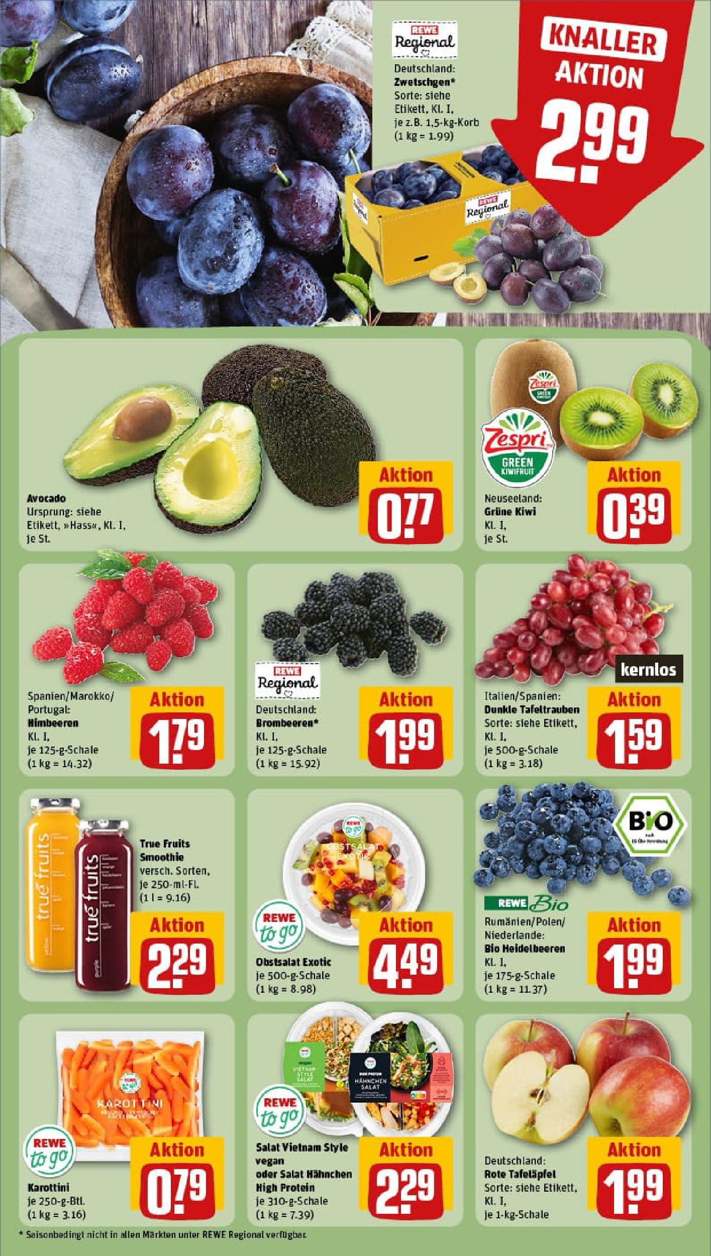 REWE Prospekt ab 27.07.2025 zum Blättern » Angebote | Seite: 10 | Produkte: Himbeeren, Hahnchen, Heidelbeeren, Salat REWE Prospekt ab 27.07.2025 zum Blättern » Angebote | Seite: 10 | Produkte: Himbeeren, Hahnchen, Heidelbeeren, Salat