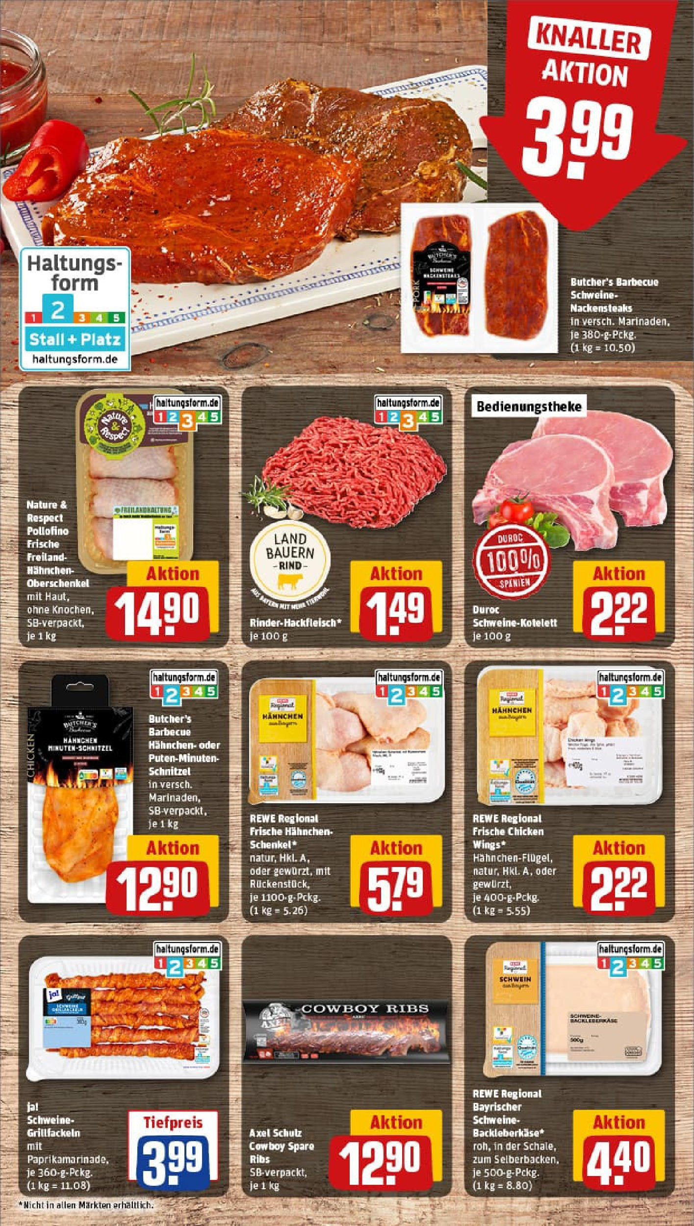REWE Prospekt ab 27.07.2025 zum Blättern » Angebote | Seite: 12 | Produkte: Nackensteaks, Hahnchen, Spare ribs, Schnitzel