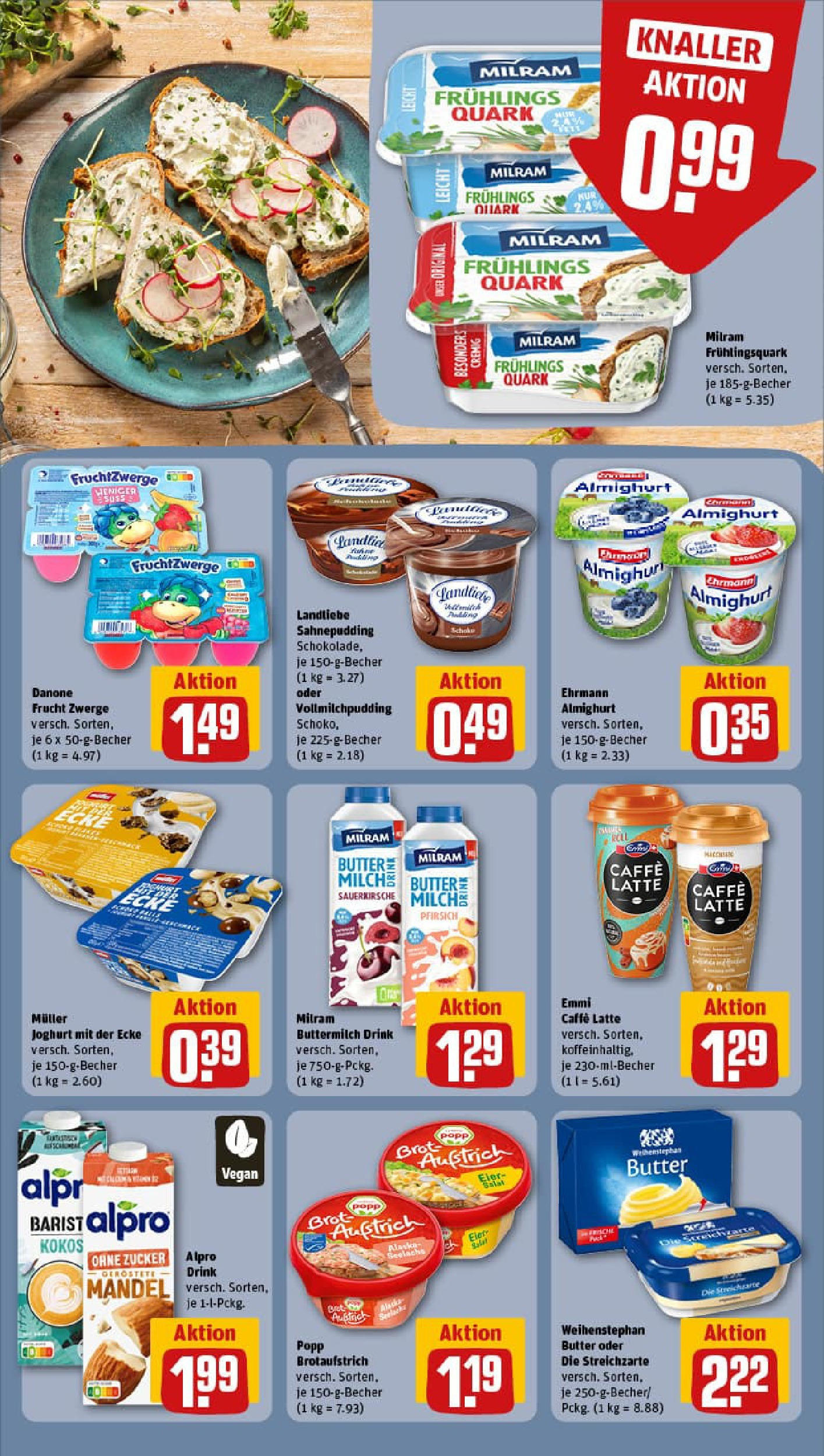 REWE Prospekt ab 27.07.2025 zum Blättern » Angebote | Seite: 17 | Produkte: Buttermilch, Quark, Butter, Milram REWE Prospekt ab 27.07.2025 zum Blättern » Angebote | Seite: 17 | Produkte: Buttermilch, Quark, Butter, Milram
