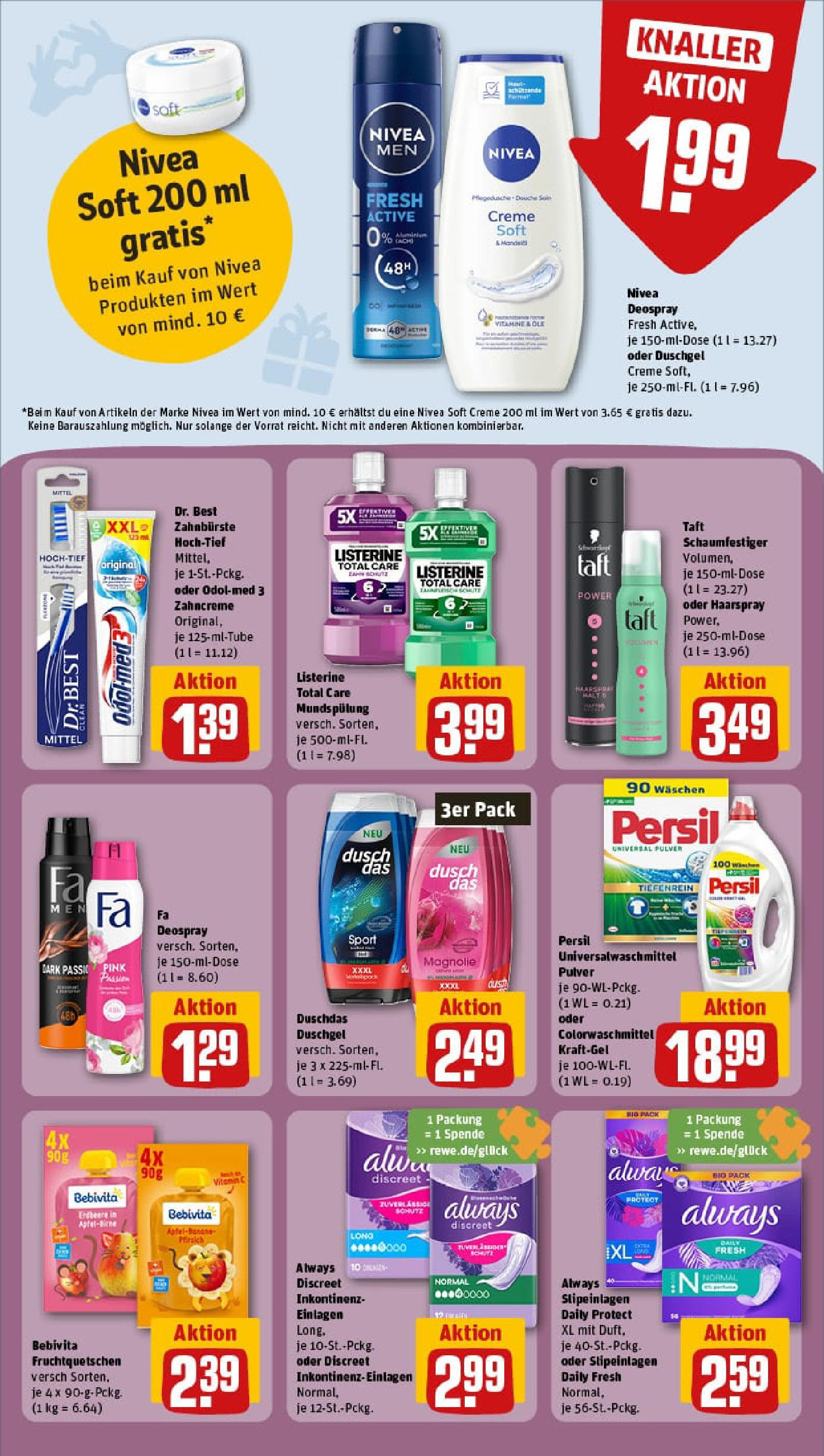 REWE Prospekt ab 27.07.2025 zum Blättern » Angebote | Seite: 28 | Produkte: Deodorant, Pfirsich, Deospray, Listerine REWE Prospekt ab 27.07.2025 zum Blättern » Angebote | Seite: 28 | Produkte: Deodorant, Pfirsich, Deospray, Listerine