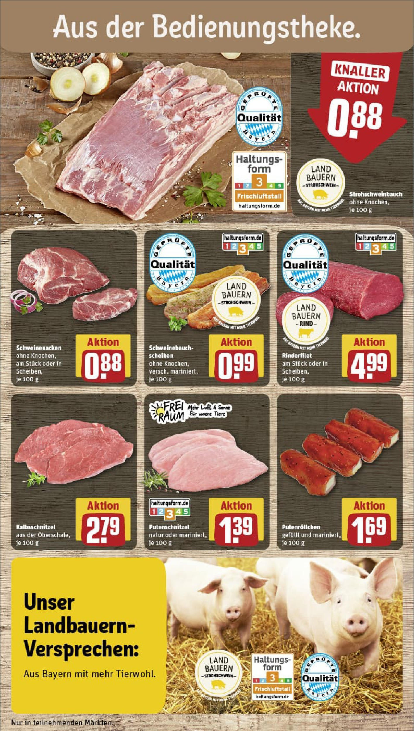 REWE Prospekt ab 27.07.2025 zum Blättern » Angebote | Seite: 14 | Produkte: Bett, Rinderfilet, Schweinebauch, Schweinenacken