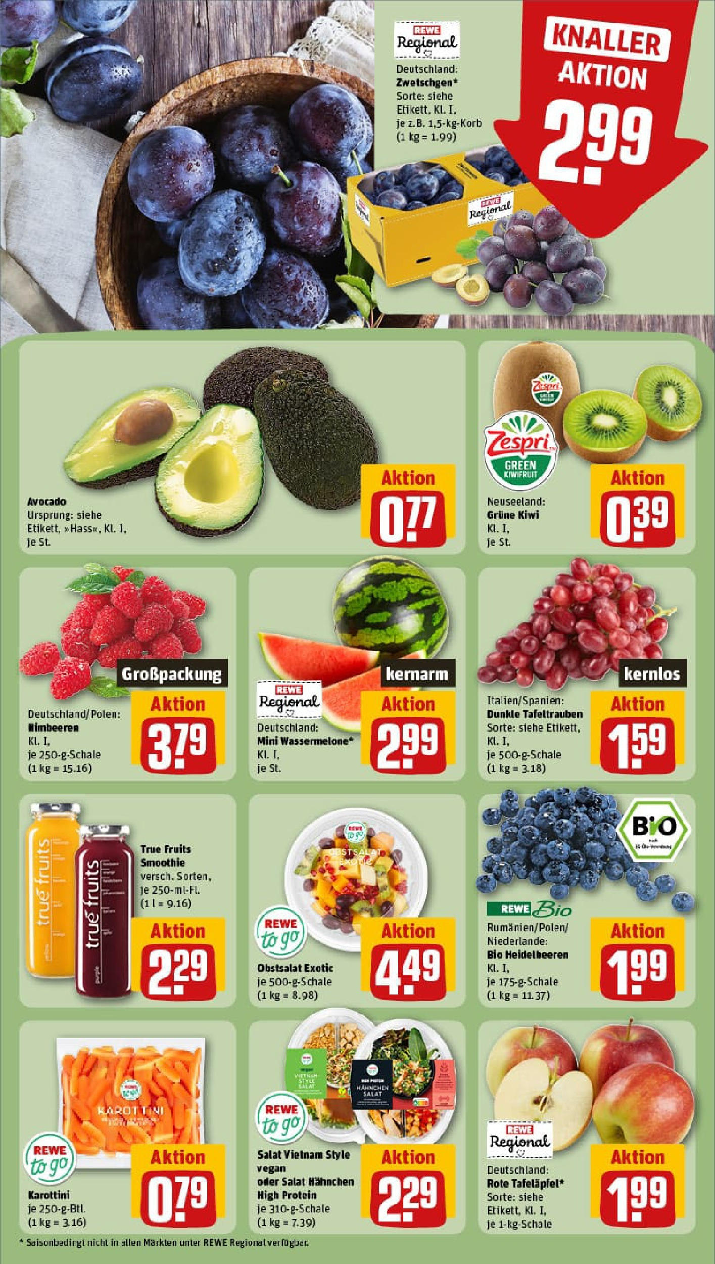 REWE Prospekt ab 27.07.2025 zum Blättern » Angebote | Seite: 10 | Produkte: Hahnchen, Avocado, Kiwi, Salat REWE Prospekt ab 27.07.2025 zum Blättern » Angebote | Seite: 10 | Produkte: Hahnchen, Avocado, Kiwi, Salat