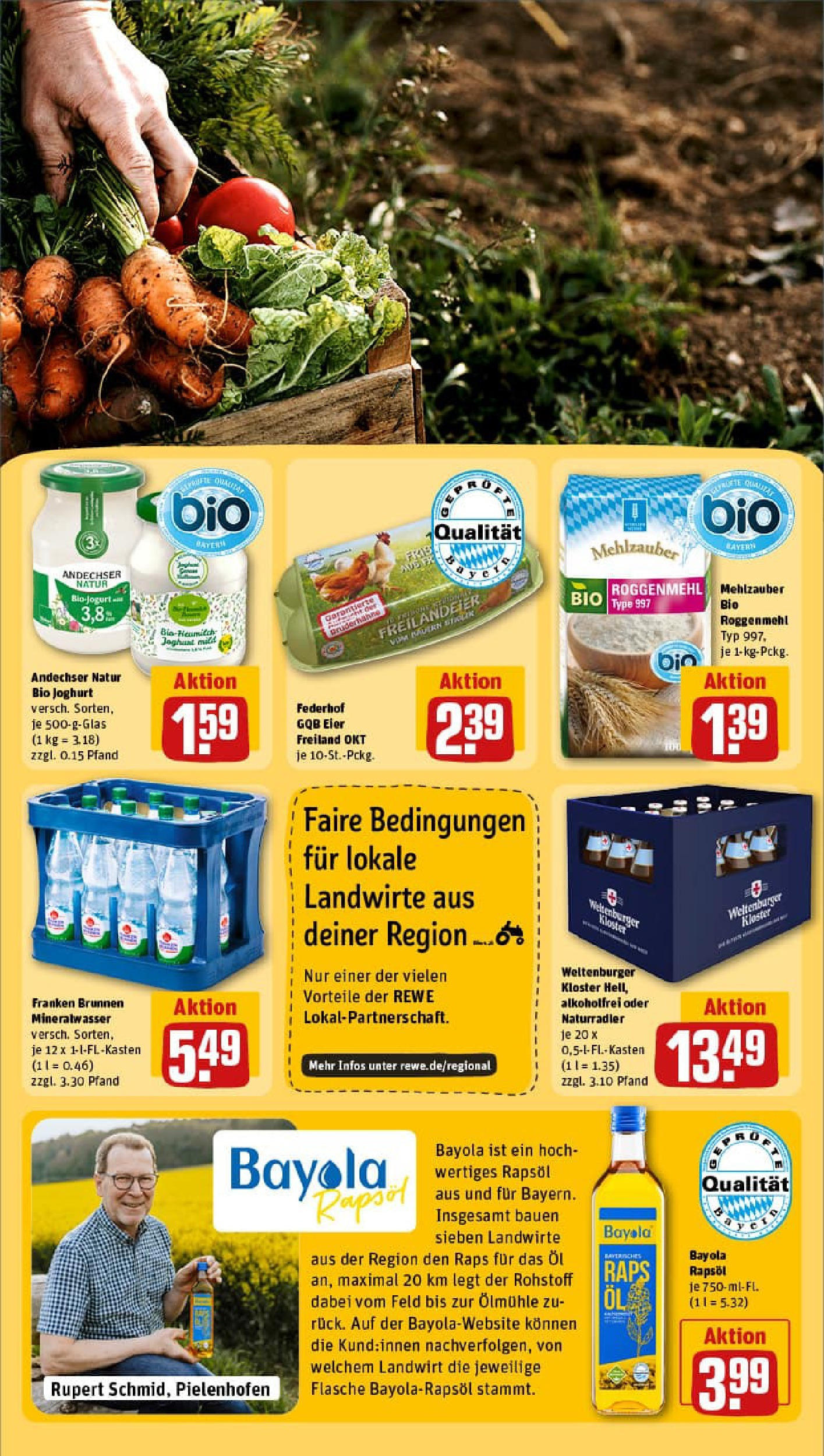 REWE Prospekt ab 27.07.2025 zum Blättern » Angebote | Seite: 25 | Produkte: Joghurt, Eier, Öl, Mineralwasser