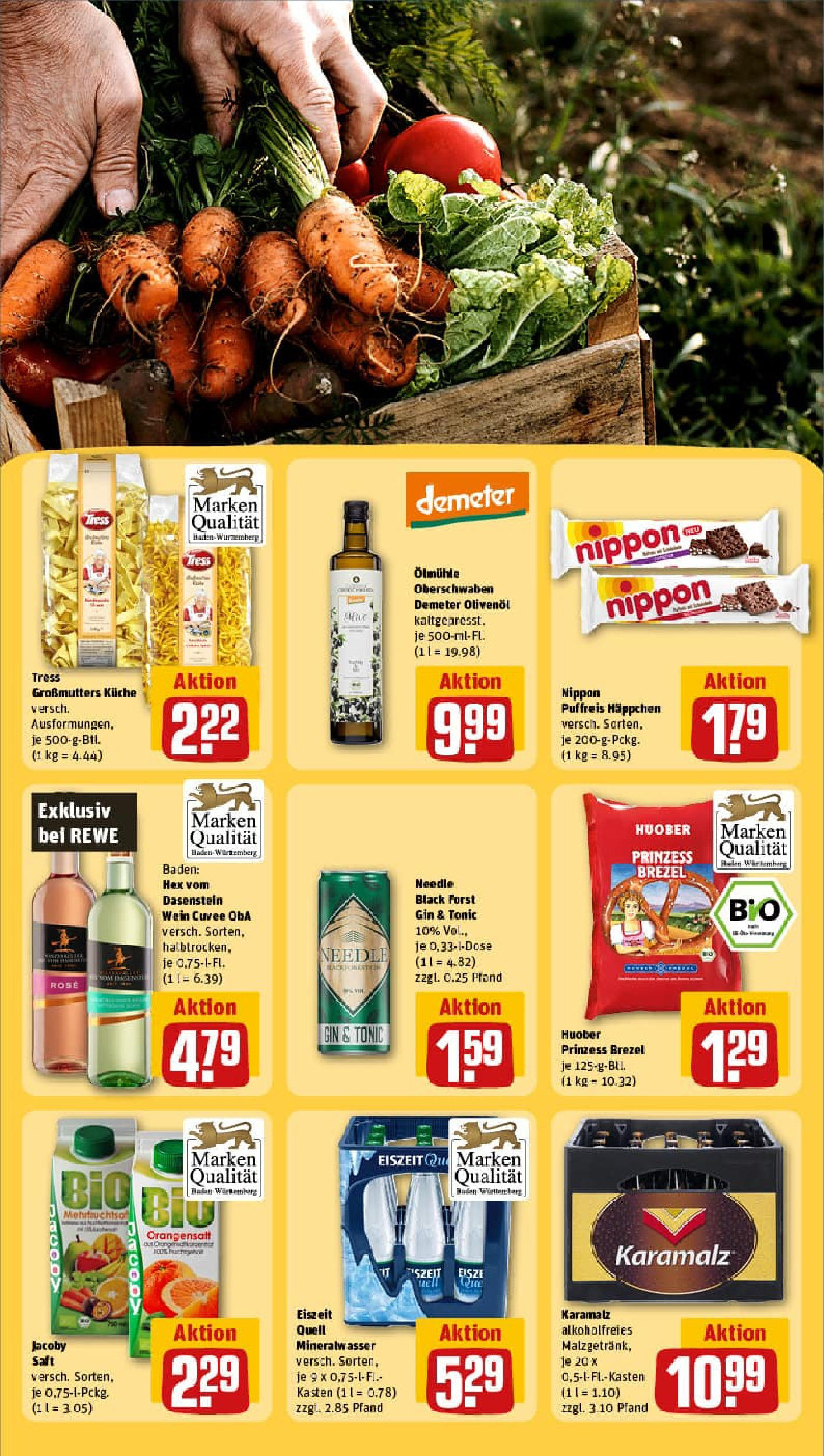 REWE Prospekt ab 27.07.2025 zum Blättern » Angebote | Seite: 25 | Produkte: Olivenol, Saft, Wein, Gin REWE Prospekt ab 27.07.2025 zum Blättern » Angebote | Seite: 25 | Produkte: Olivenol, Saft, Wein, Gin