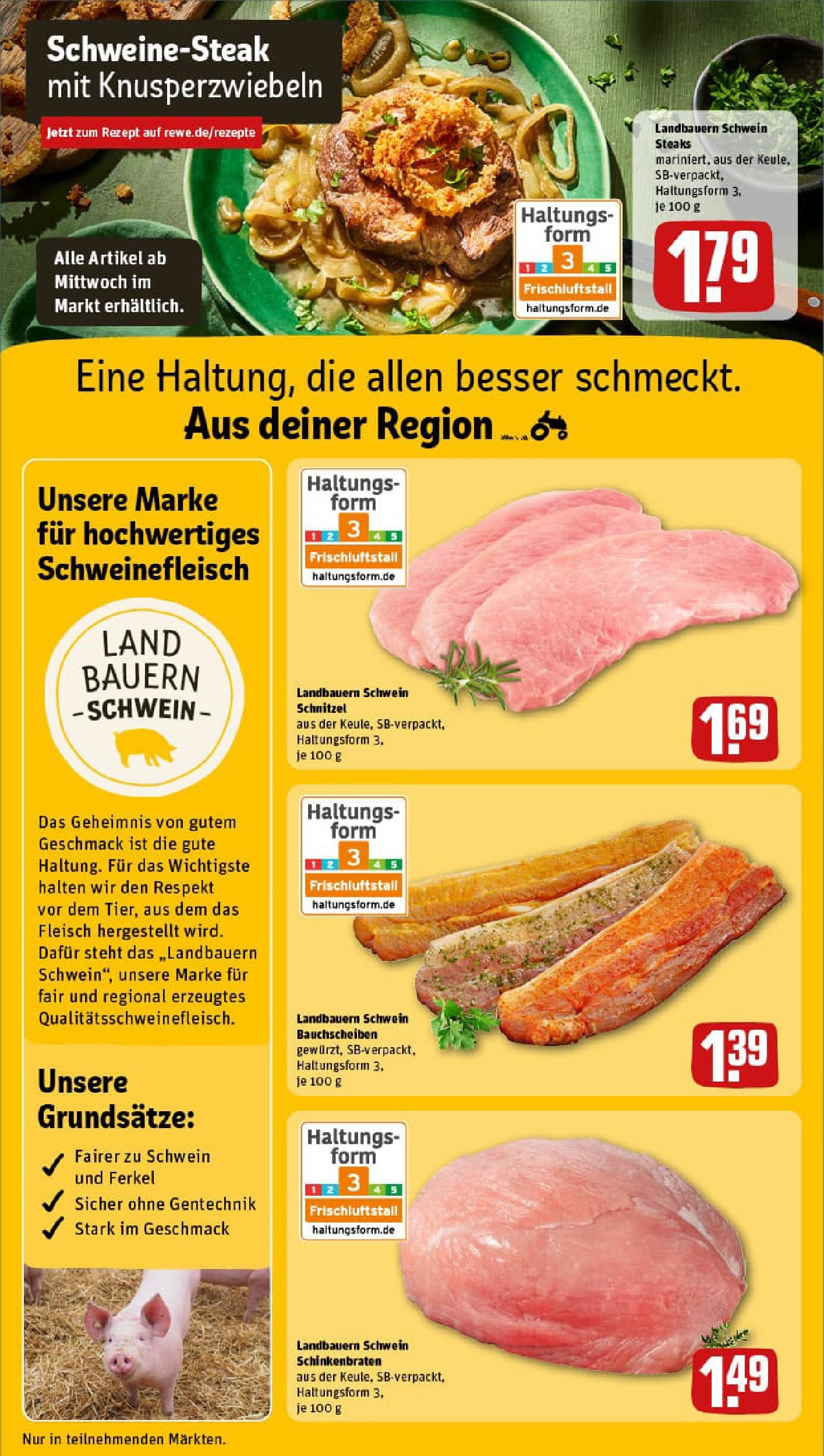 REWE Prospekt ab 27.07.2025 zum Blättern » Angebote | Seite: 16 | Produkte: Schnitzel, Schweinefleisch, Steak, Fleisch REWE Prospekt ab 27.07.2025 zum Blättern » Angebote | Seite: 16 | Produkte: Schnitzel, Schweinefleisch, Steak, Fleisch