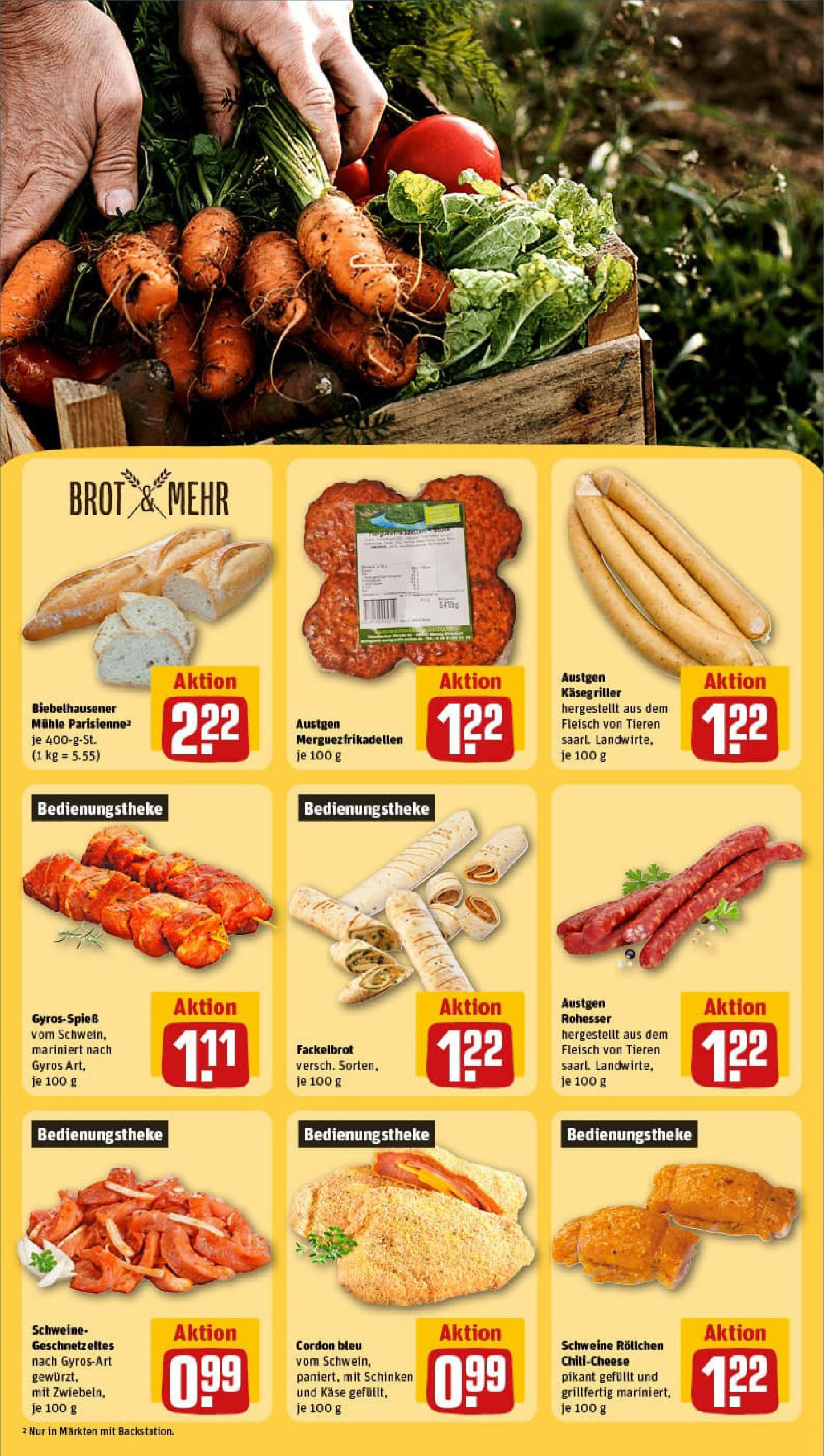 REWE Prospekt ab 27.07.2025 zum Blättern » Angebote | Seite: 25 | Produkte: Mühle, Käse, Gyros, Brot