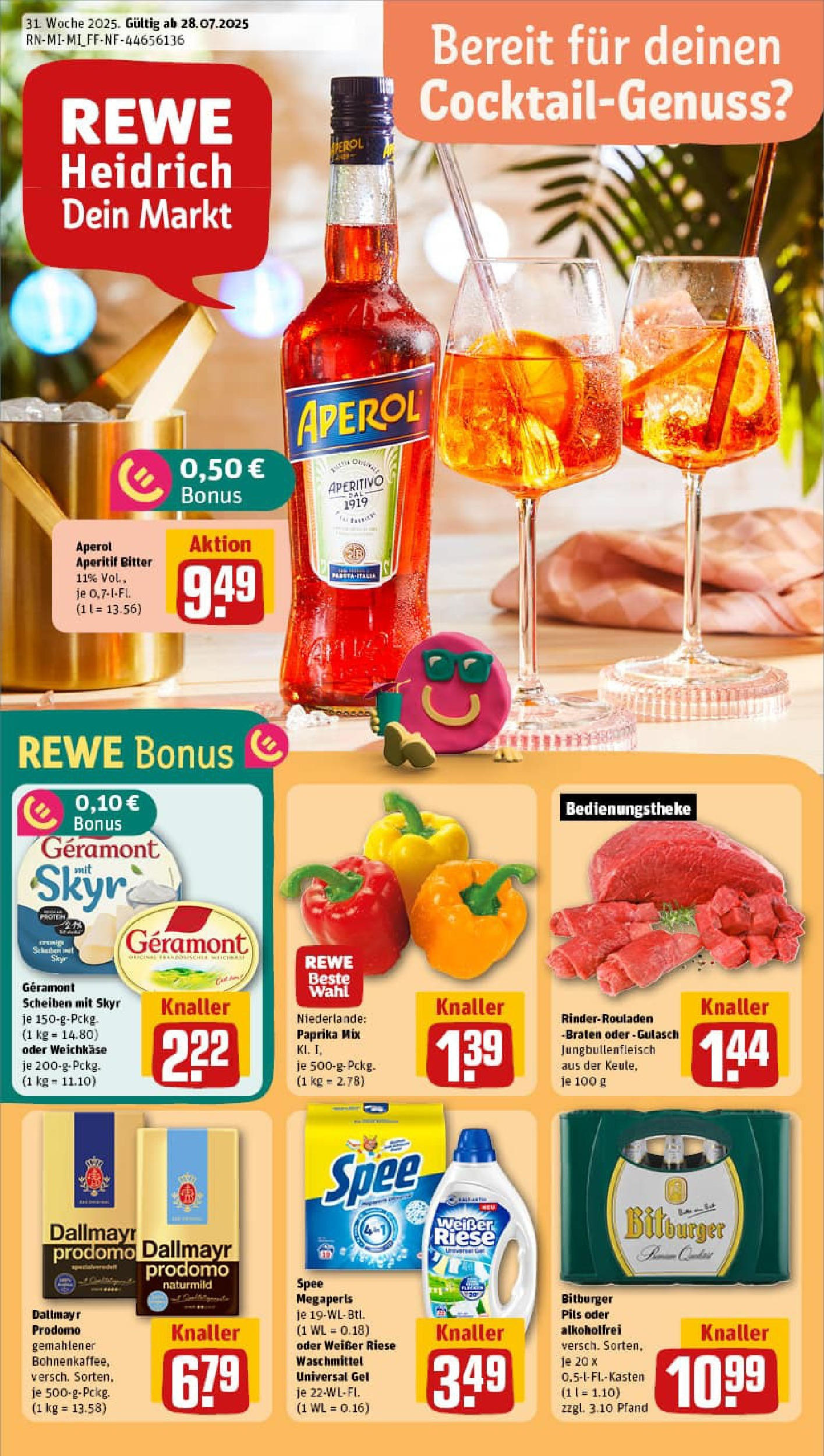 REWE Prospekt ab 27.07.2025 nächste Woche - Prospekt Erndtebrück Vorschau von dem Prospekt des Geschäftes Rewe, gültig ab dem 27.07.2025