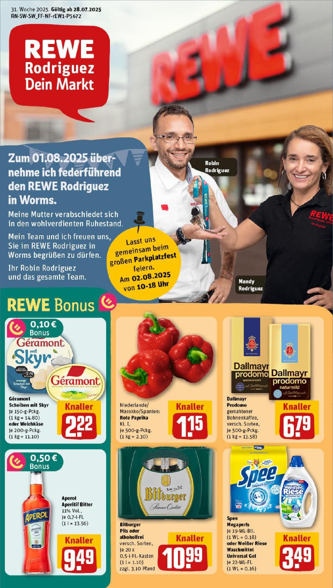 REWE Prospekt ab 27.07.2025 nächste Woche - Prospekt Worms	