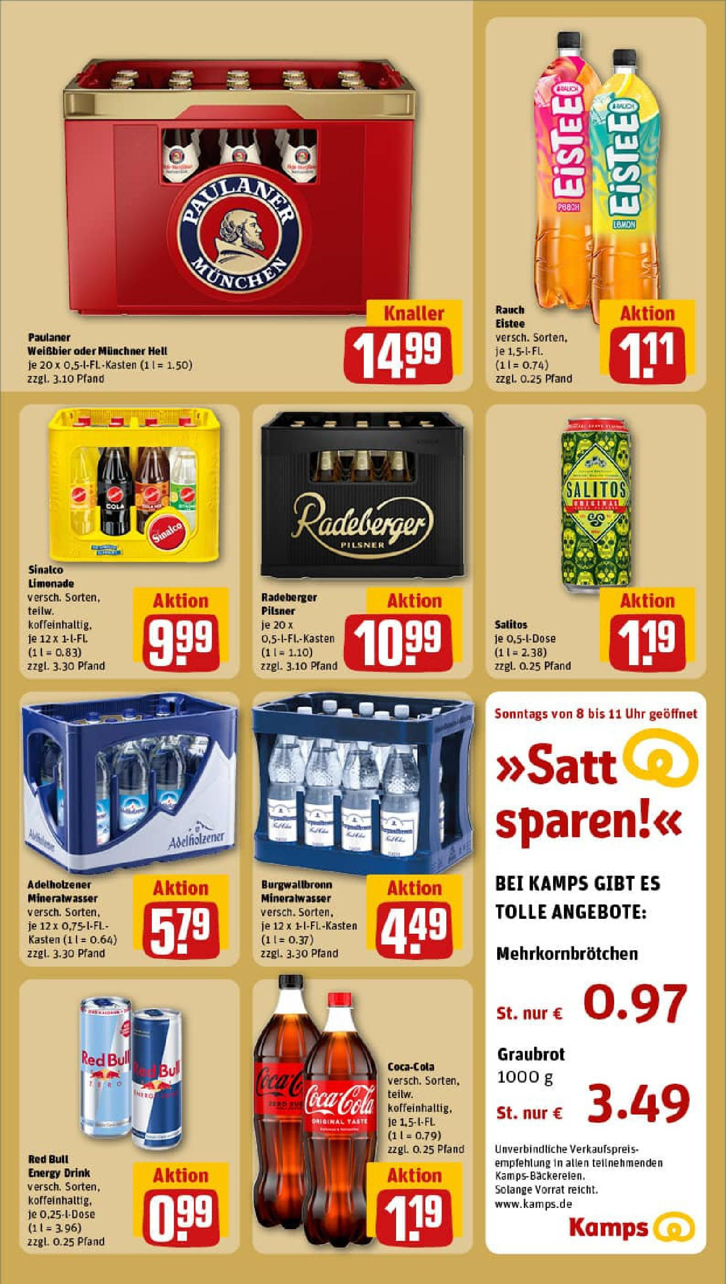 REWE Prospekt ab 27.07.2025 zum Blättern » Angebote | Seite: 22 | Produkte: Cola, Mineralwasser, Radeberger pilsner, Paulaner