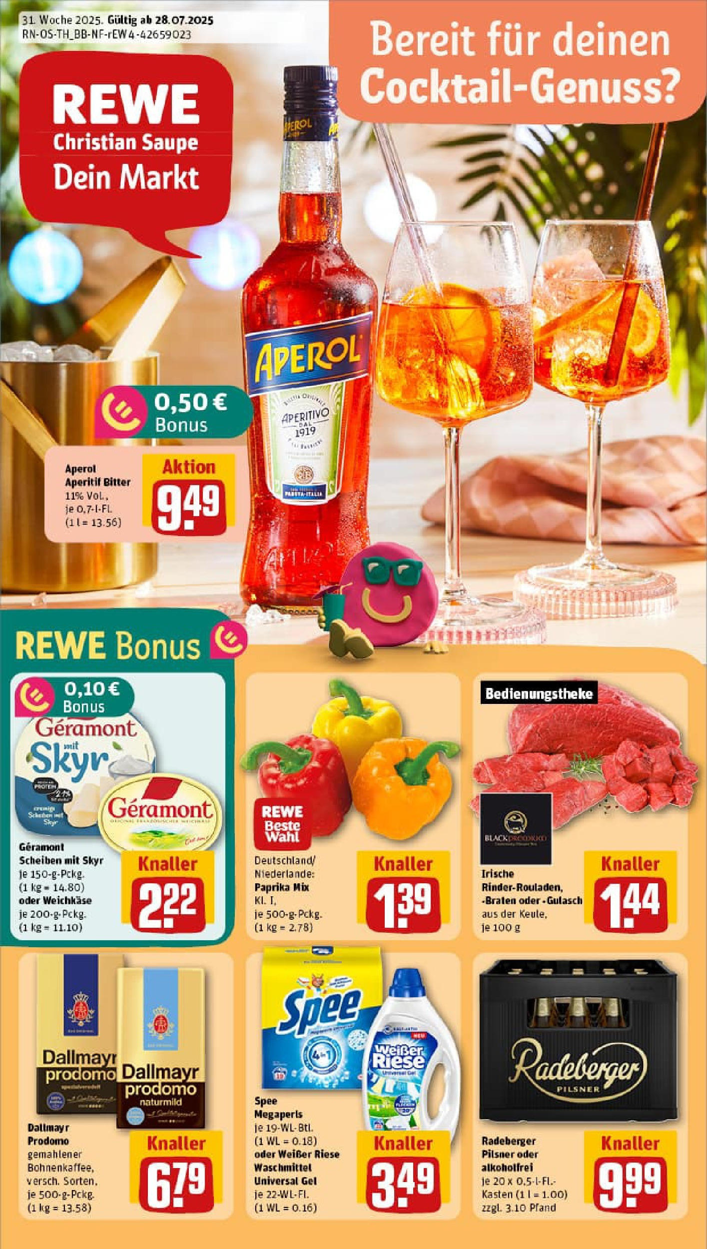 REWE Prospekt ab 27.07.2025 nächste Woche - Prospekt Meuselwitz Vorschau von dem Prospekt des Geschäftes Rewe, gültig ab dem 27.07.2025