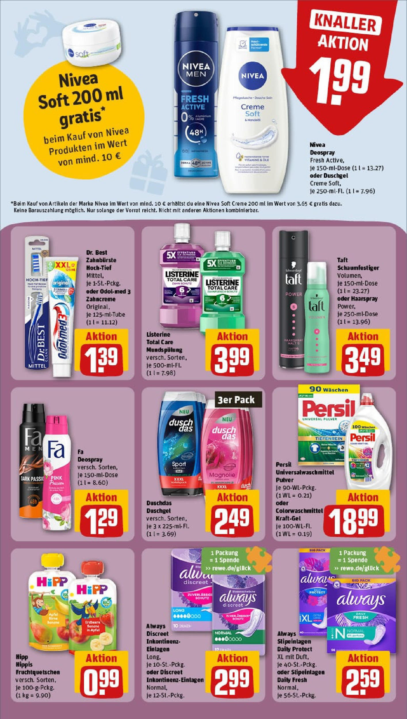 REWE Prospekt ab 28.07.2025 zum Blättern » Angebote | Seite: 28 | Produkte: Haarspray, Zahnbürste, Duschdas, Listerine REWE Prospekt ab 28.07.2025 zum Blättern » Angebote | Seite: 28 | Produkte: Haarspray, Zahnbürste, Duschdas, Listerine