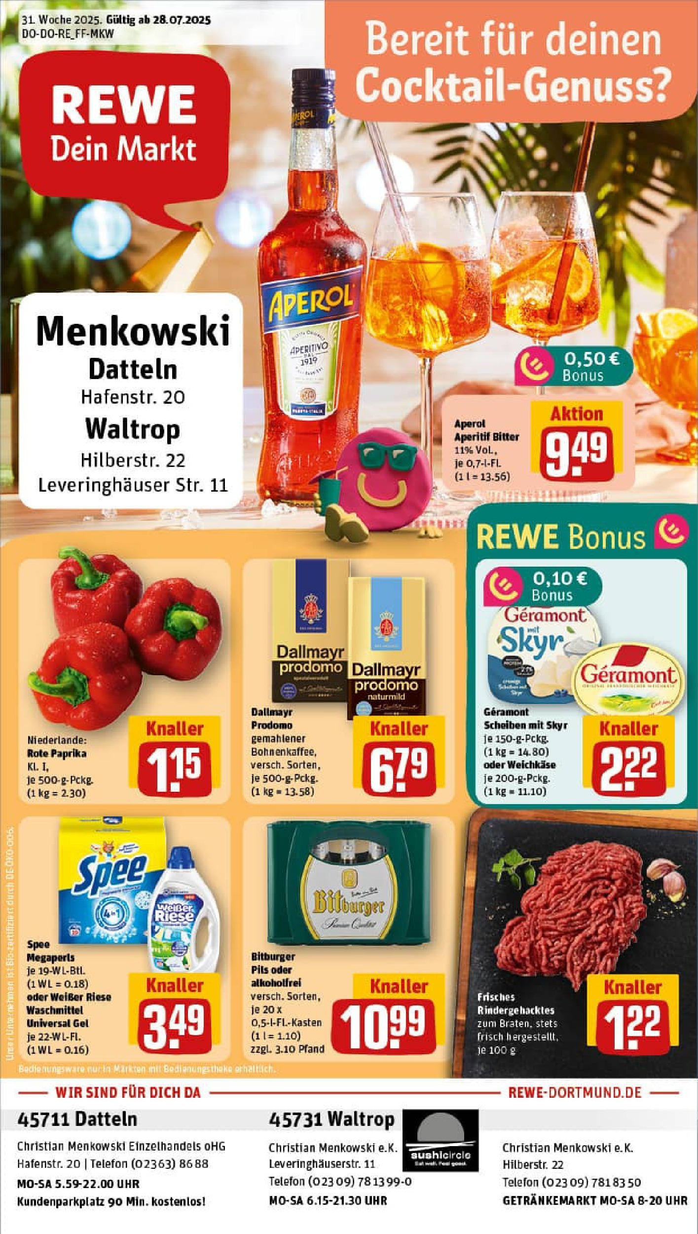 REWE Prospekt ab 27.07.2025 nächste Woche - Prospekt Datteln	
