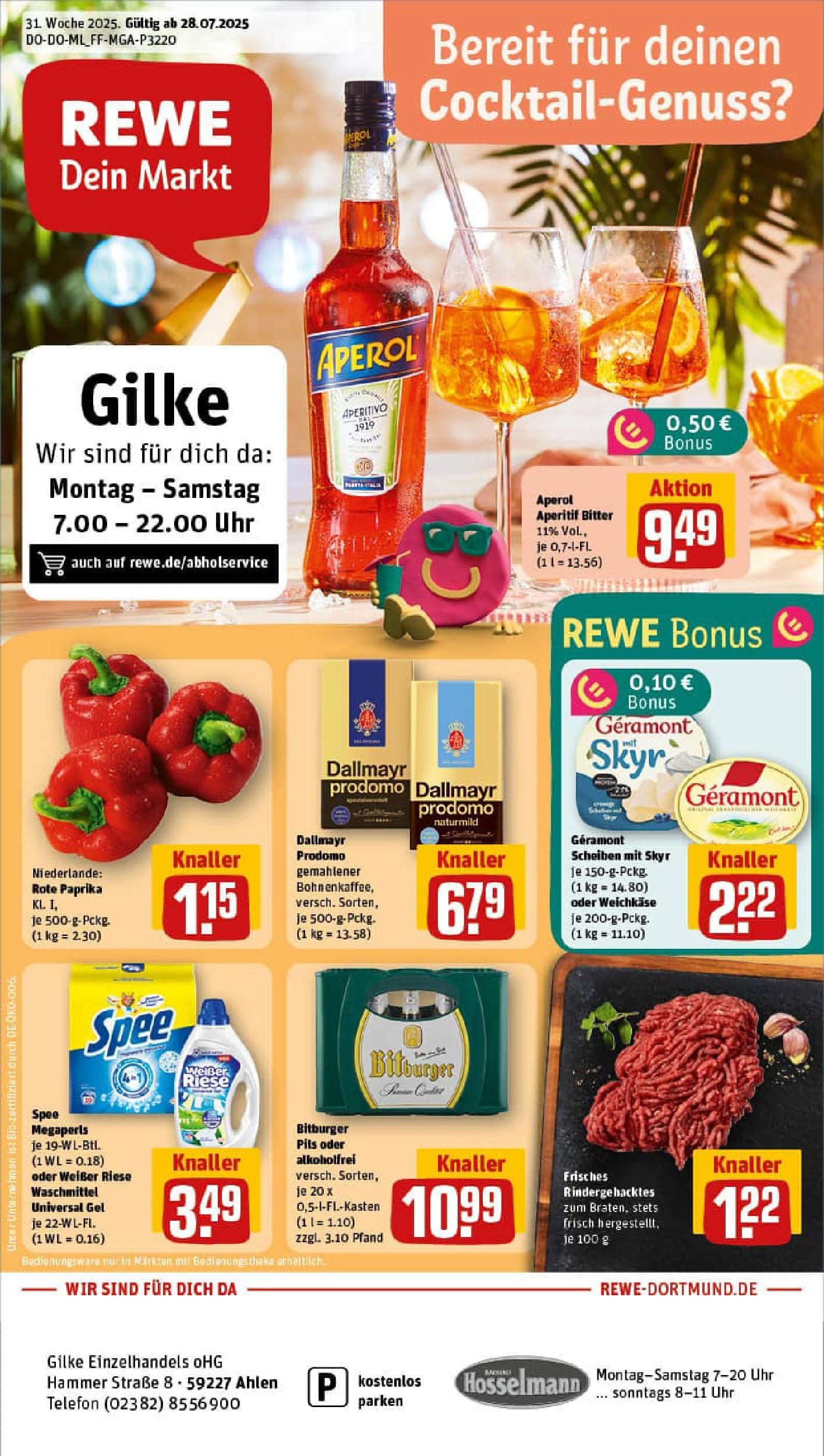 REWE Prospekt ab 27.07.2025 nächste Woche - Prospekt Ahlen Vorschau von dem Prospekt des Geschäftes Rewe, gültig ab dem 27.07.2025