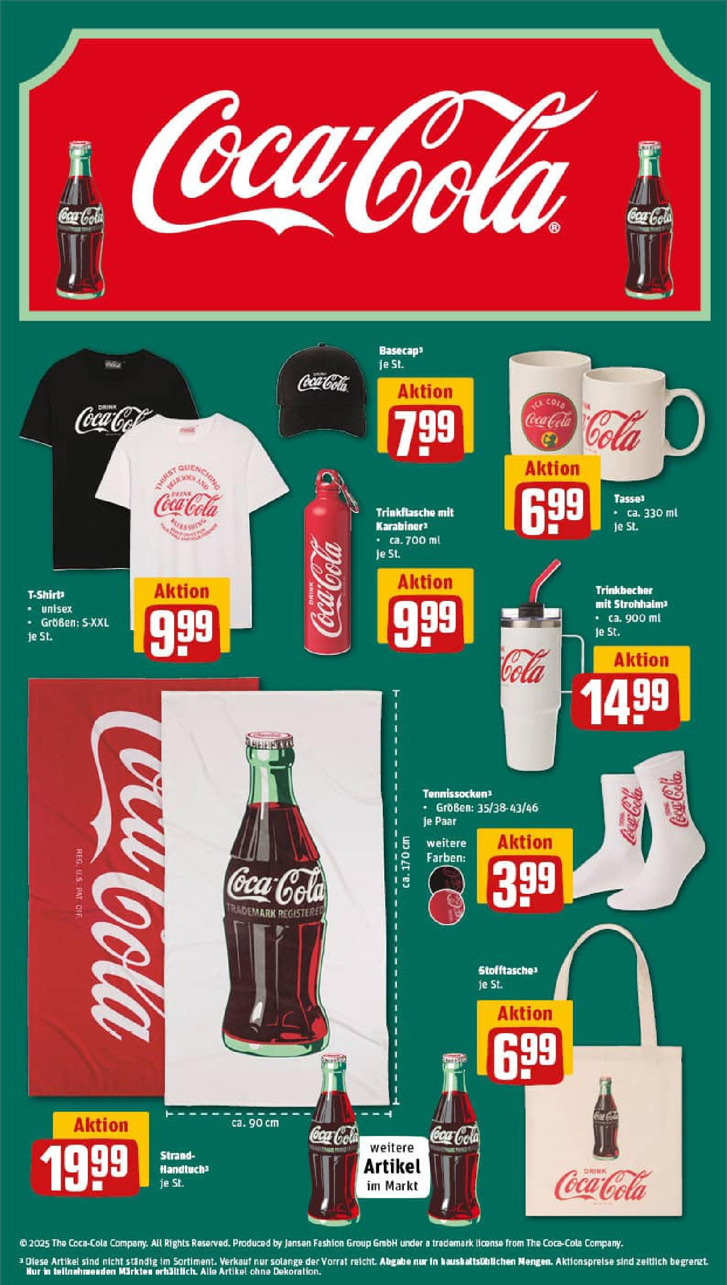 REWE Prospekt ab 27.07.2025 zum Blättern » Angebote | Seite: 34 | Produkte: Coca cola, T-Shirt, Cola REWE Prospekt ab 27.07.2025 zum Blättern » Angebote | Seite: 34 | Produkte: Coca cola, T-Shirt, Cola