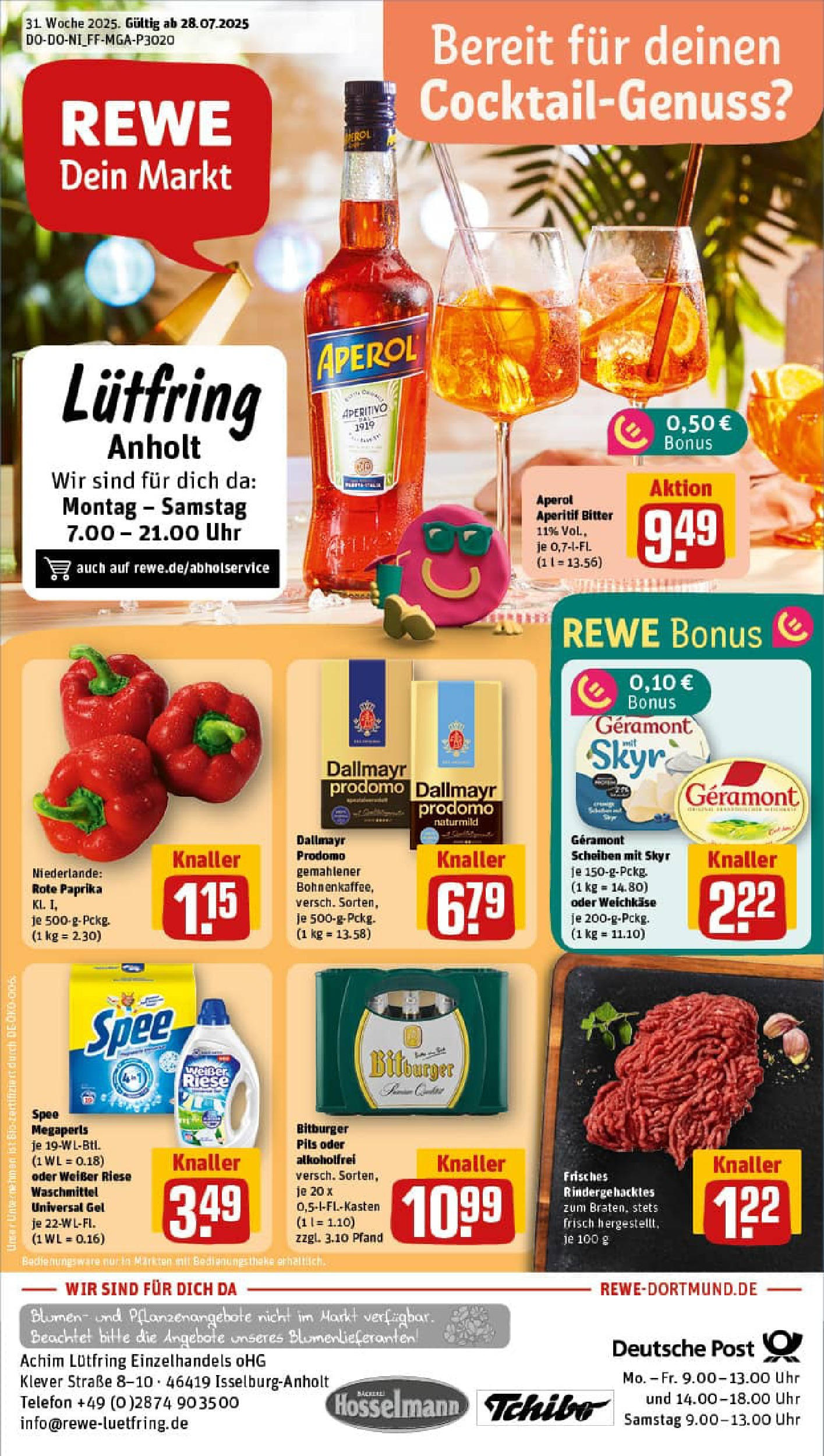 REWE Prospekt ab 27.07.2025 nächste Woche - Prospekt Isselburg Vorschau von dem Prospekt des Geschäftes Rewe, gültig ab dem 27.07.2025