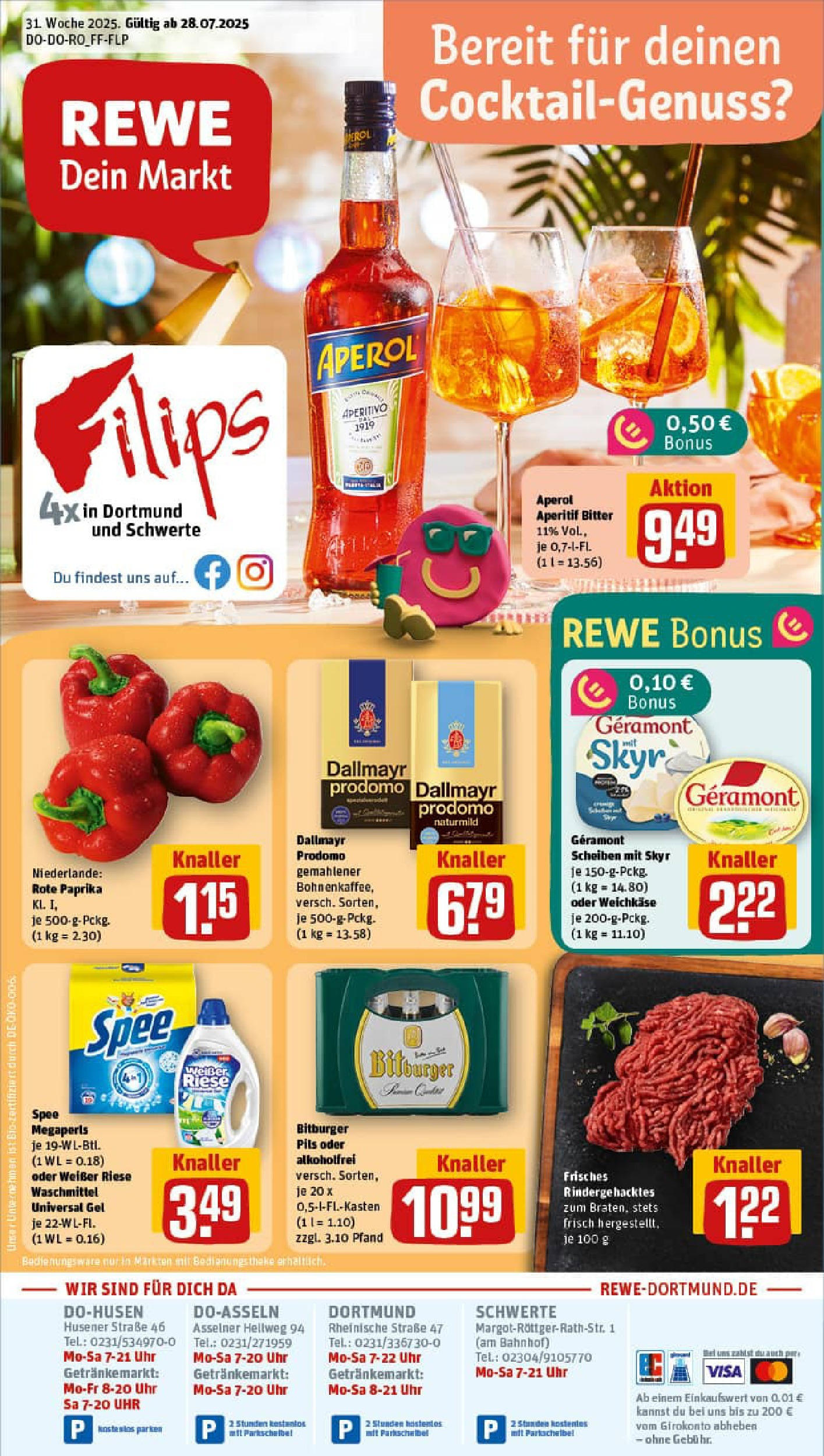 REWE Prospekt ab 27.07.2025 nächste Woche - Prospekt Dortmund	