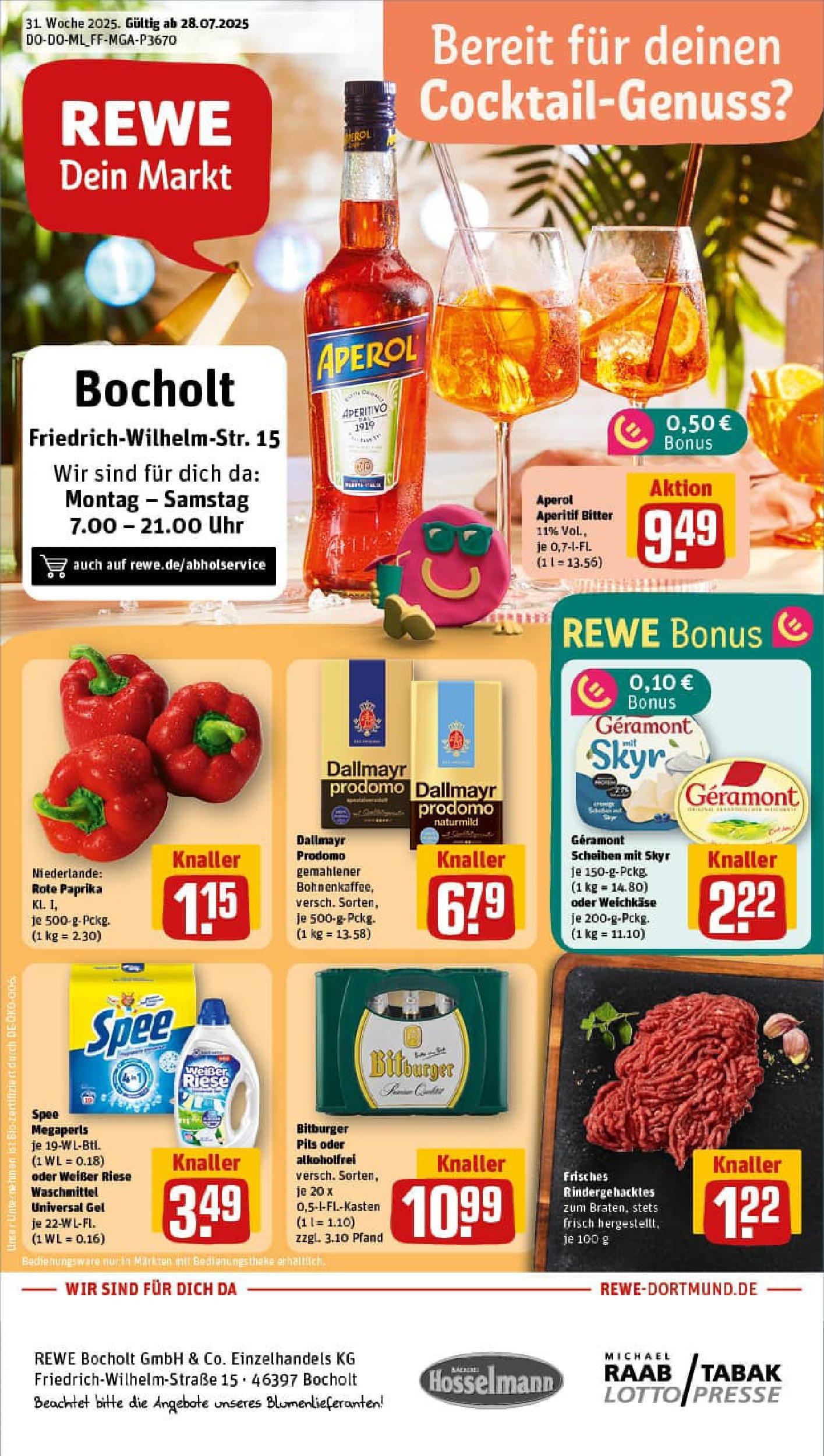 REWE Prospekt ab 27.07.2025 nächste Woche - Prospekt Bocholt	