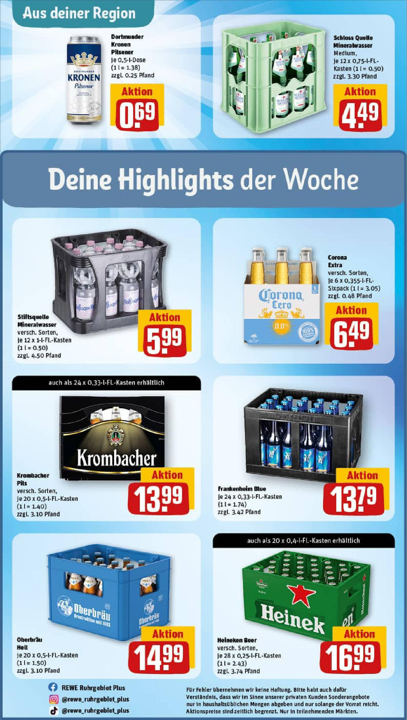 REWE Prospekt ab 27.07.2025 zum Blättern » Angebote | Seite: 33 | Produkte: Pils, Mineralwasser, Heineken, Krombacher REWE Prospekt ab 27.07.2025 zum Blättern » Angebote | Seite: 33 | Produkte: Pils, Mineralwasser, Heineken, Krombacher