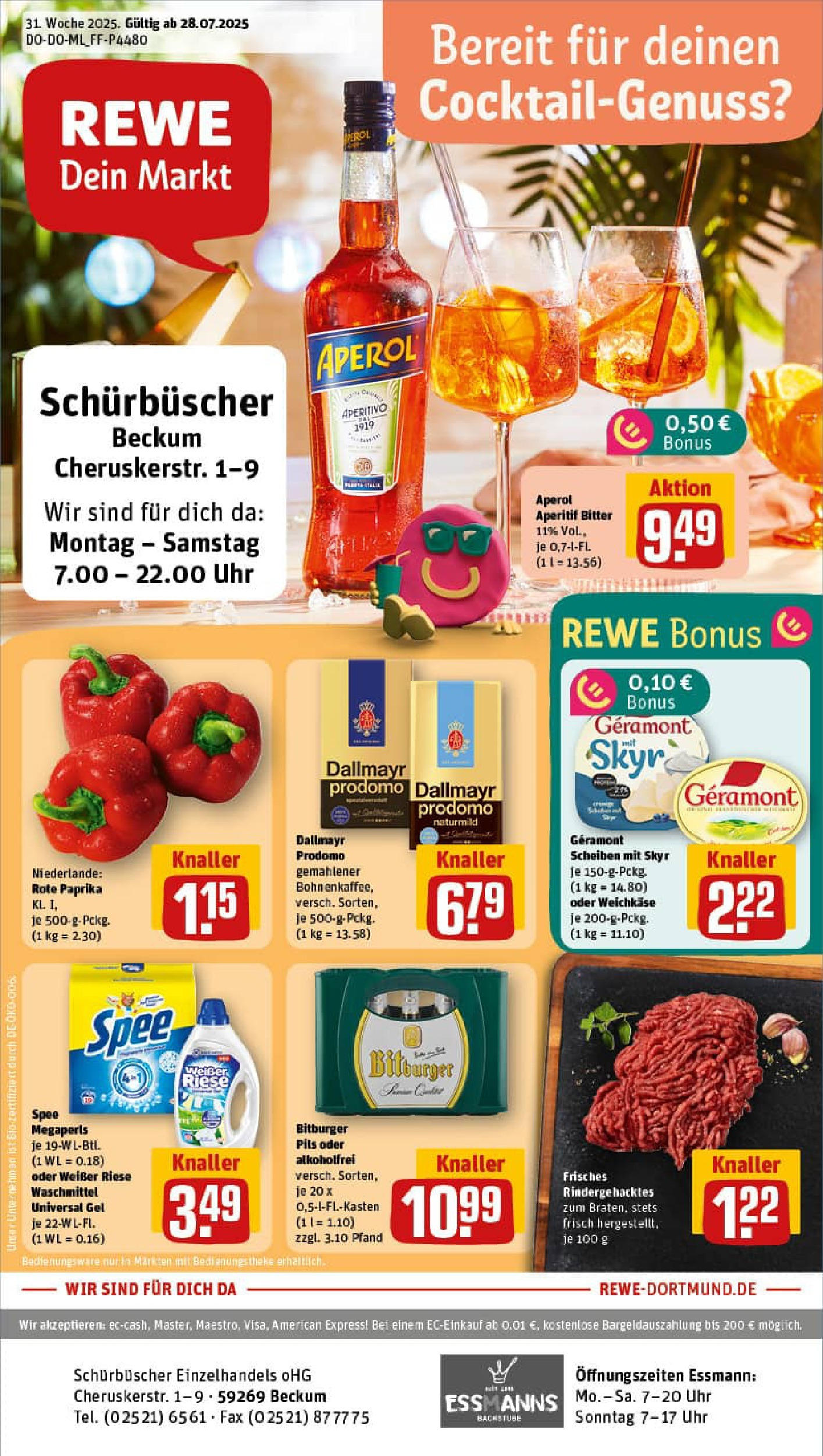 REWE Prospekt ab 27.07.2025 nächste Woche - Prospekt Beckum Vorschau von dem Prospekt des Geschäftes Rewe, gültig ab dem 27.07.2025