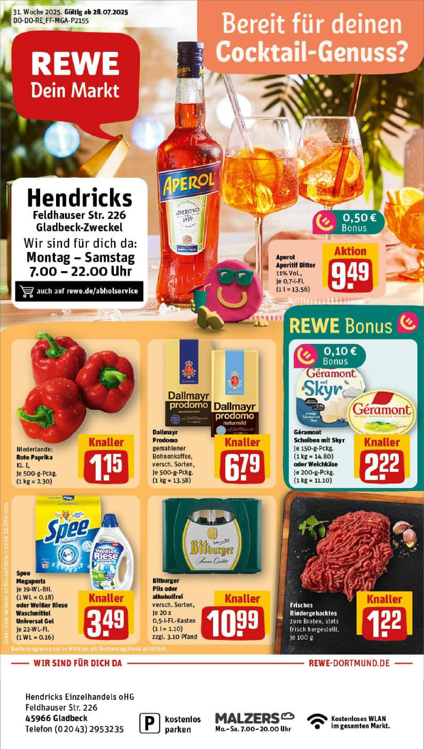 REWE Prospekt ab 27.07.2025 nächste Woche - Prospekt Gladbeck Vorschau von dem Prospekt des Geschäftes Rewe, gültig ab dem 27.07.2025