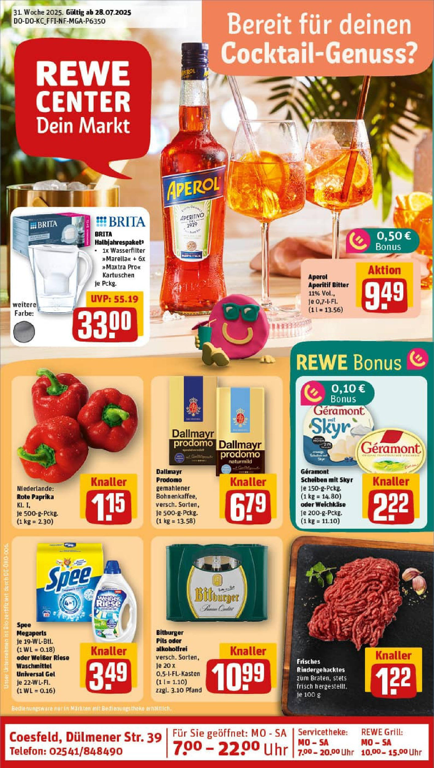 REWE Prospekt ab 27.07.2025 nächste Woche - Prospekt Coesfeld Vorschau von dem Prospekt des Geschäftes Rewe, gültig ab dem 27.07.2025