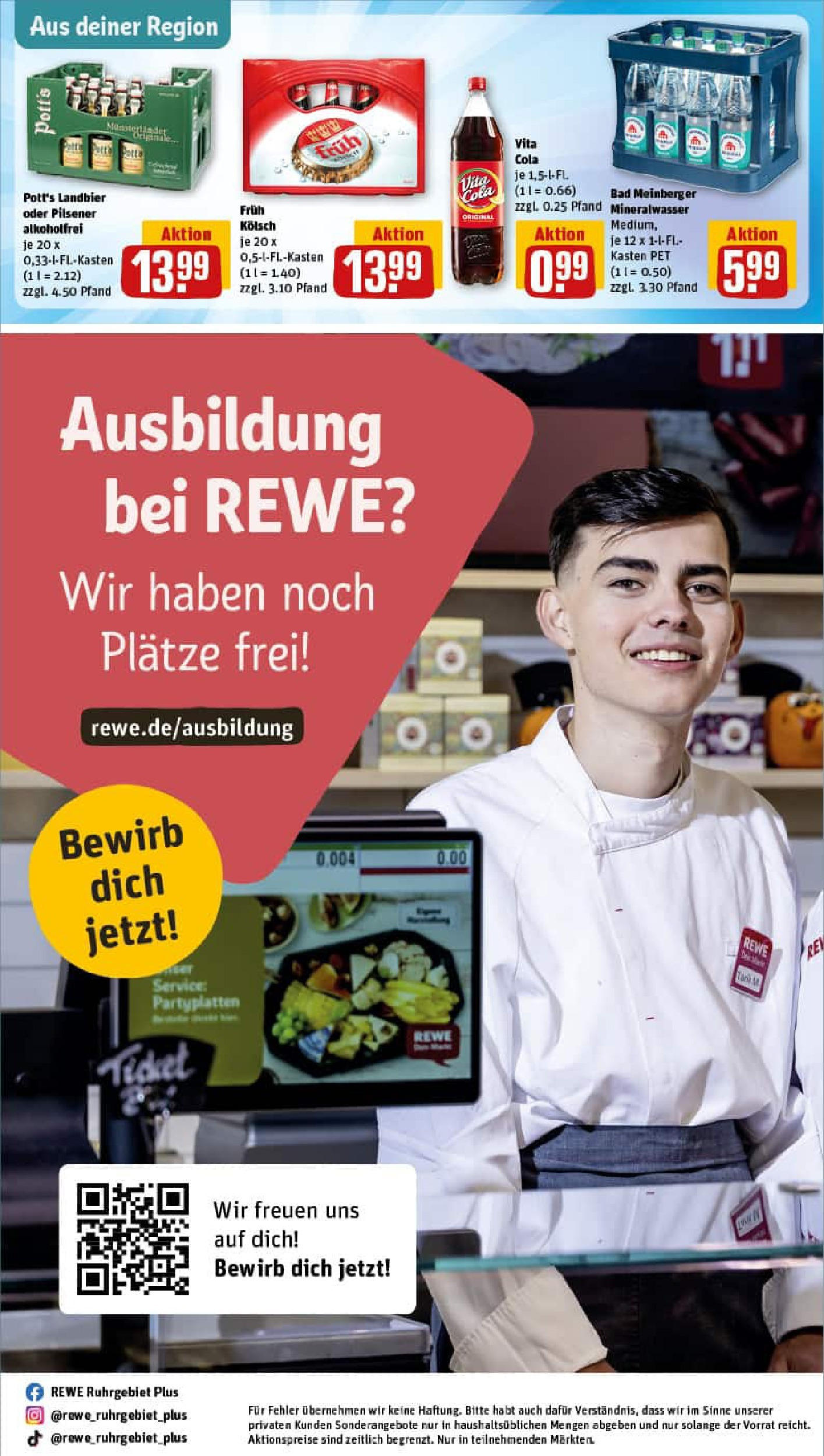 REWE Prospekt ab 27.07.2025 zum Blättern » Angebote | Seite: 40 | Produkte: Cola, Bad, Mineralwasser, Vita cola REWE Prospekt ab 27.07.2025 zum Blättern » Angebote | Seite: 40 | Produkte: Cola, Bad, Mineralwasser, Vita cola