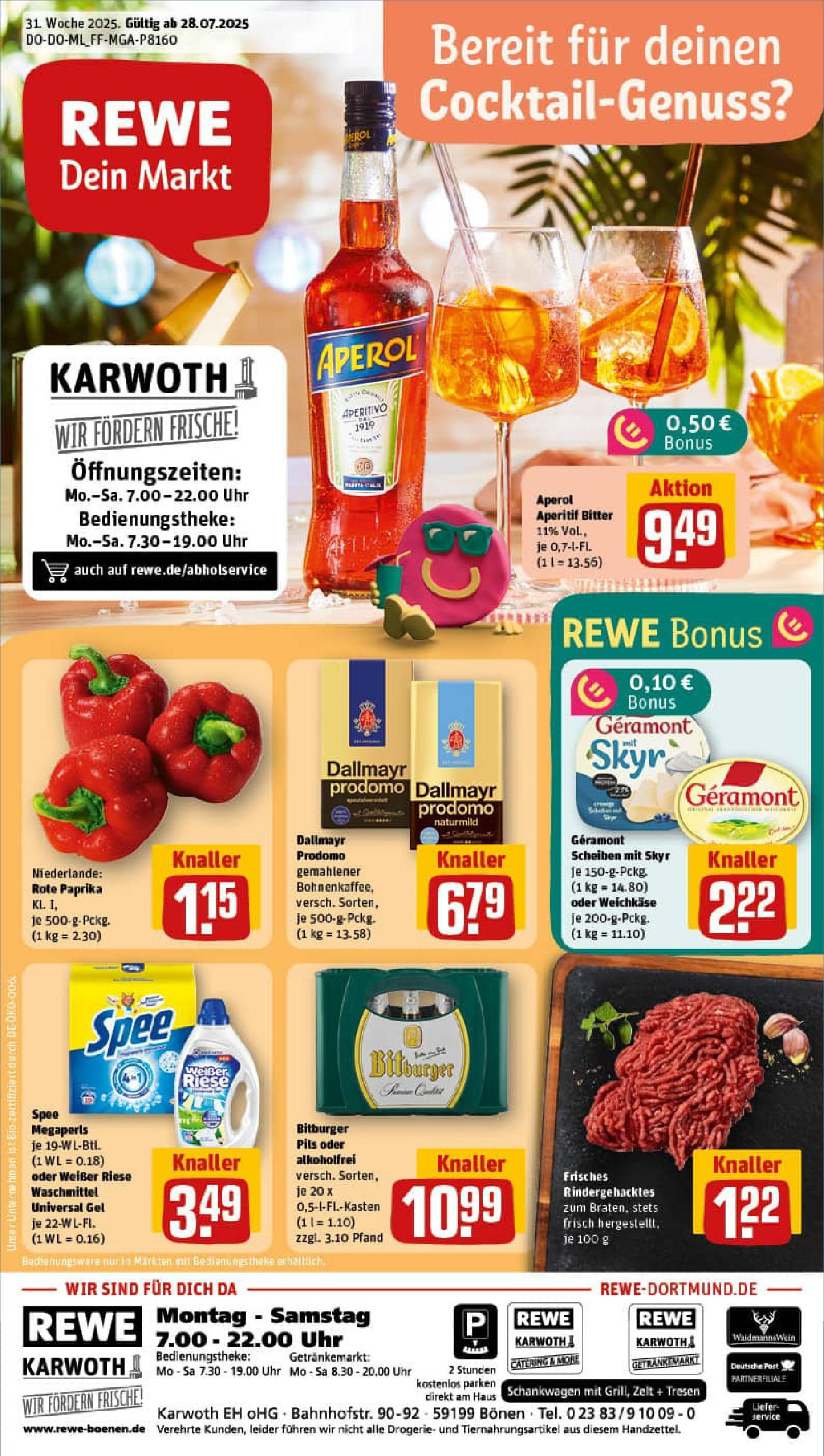 REWE Prospekt ab 27.07.2025 nächste Woche - Prospekt Bönen Vorschau von dem Prospekt des Geschäftes Rewe, gültig ab dem 27.07.2025