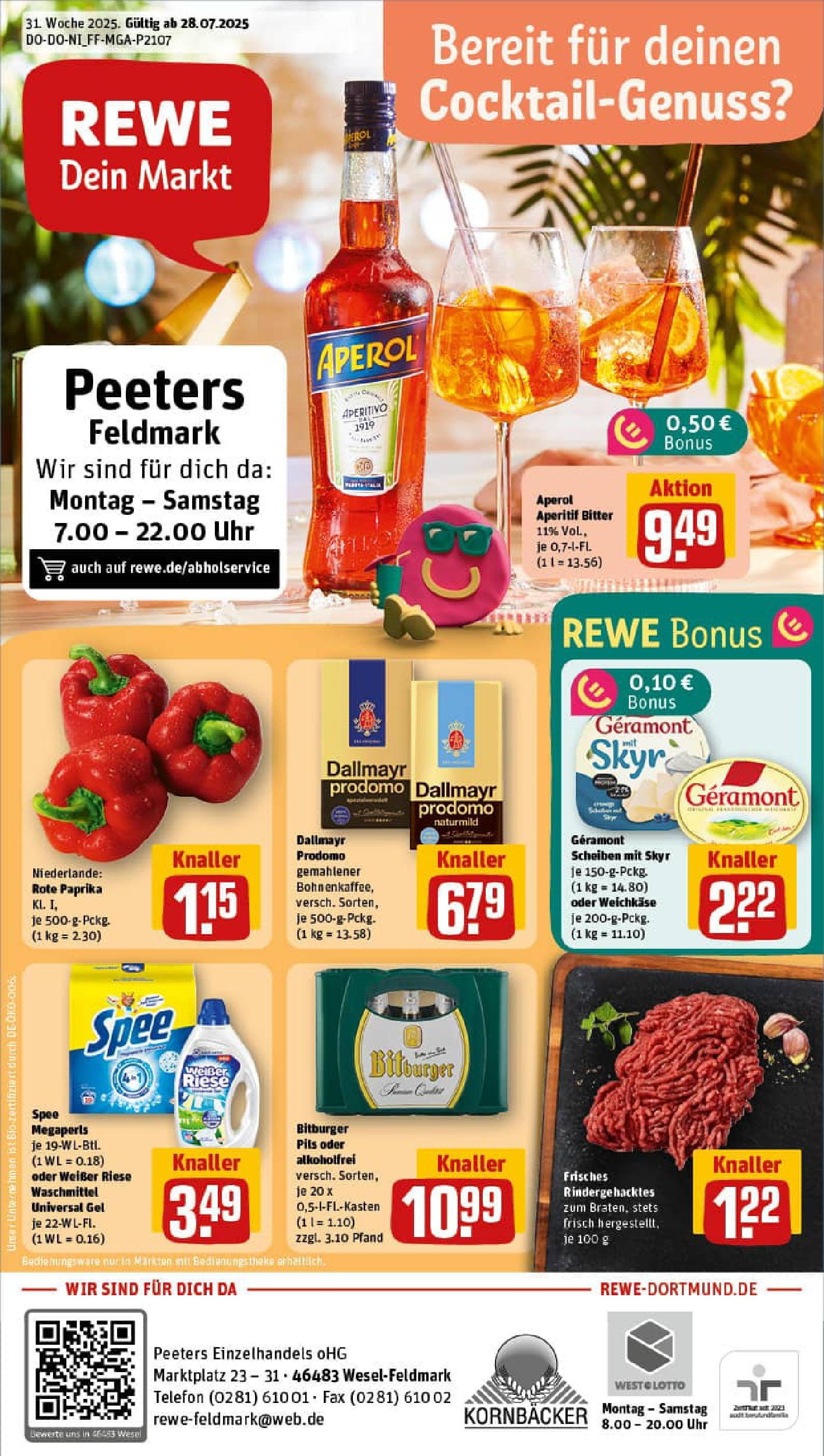 REWE Prospekt ab 27.07.2025 nächste Woche - Prospekt Wesel	