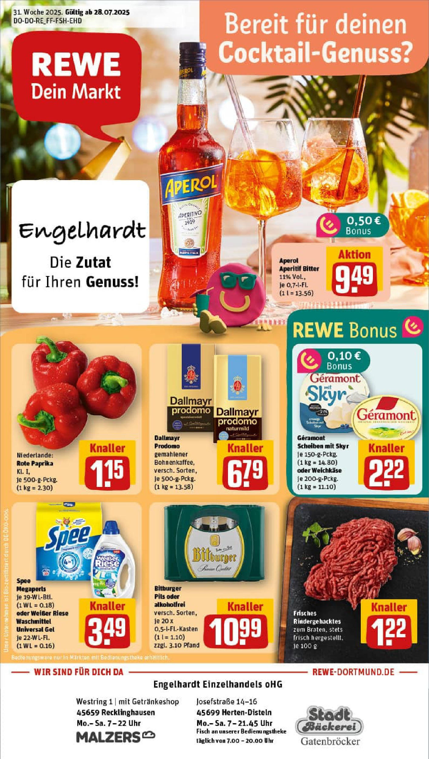 REWE Prospekt ab 27.07.2025 nächste Woche - Prospekt Herten Vorschau von dem Prospekt des Geschäftes Rewe, gültig ab dem 27.07.2025