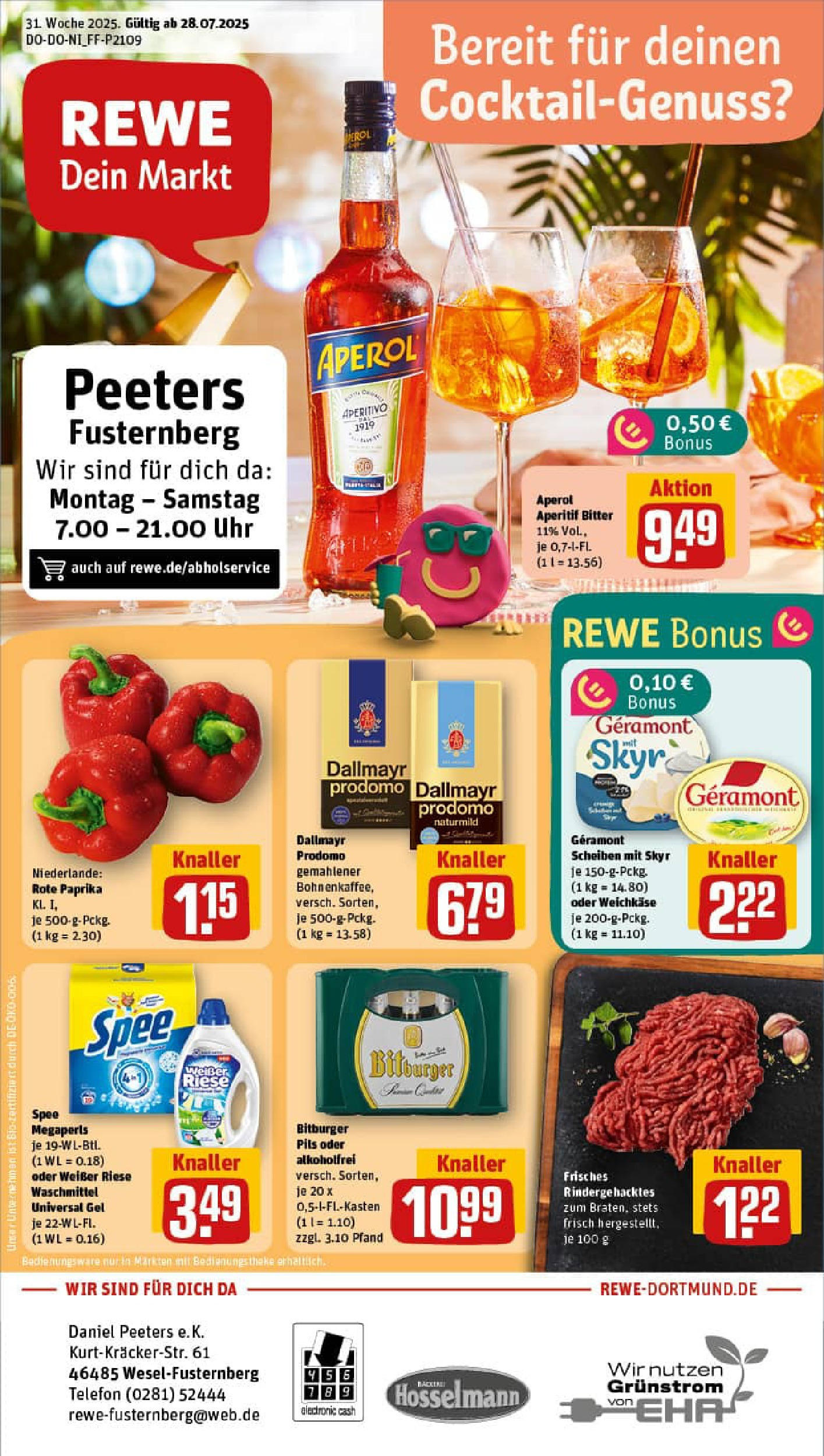 REWE Prospekt ab 27.07.2025 nächste Woche - Prospekt Wesel Vorschau von dem Prospekt des Geschäftes Rewe, gültig ab dem 27.07.2025
