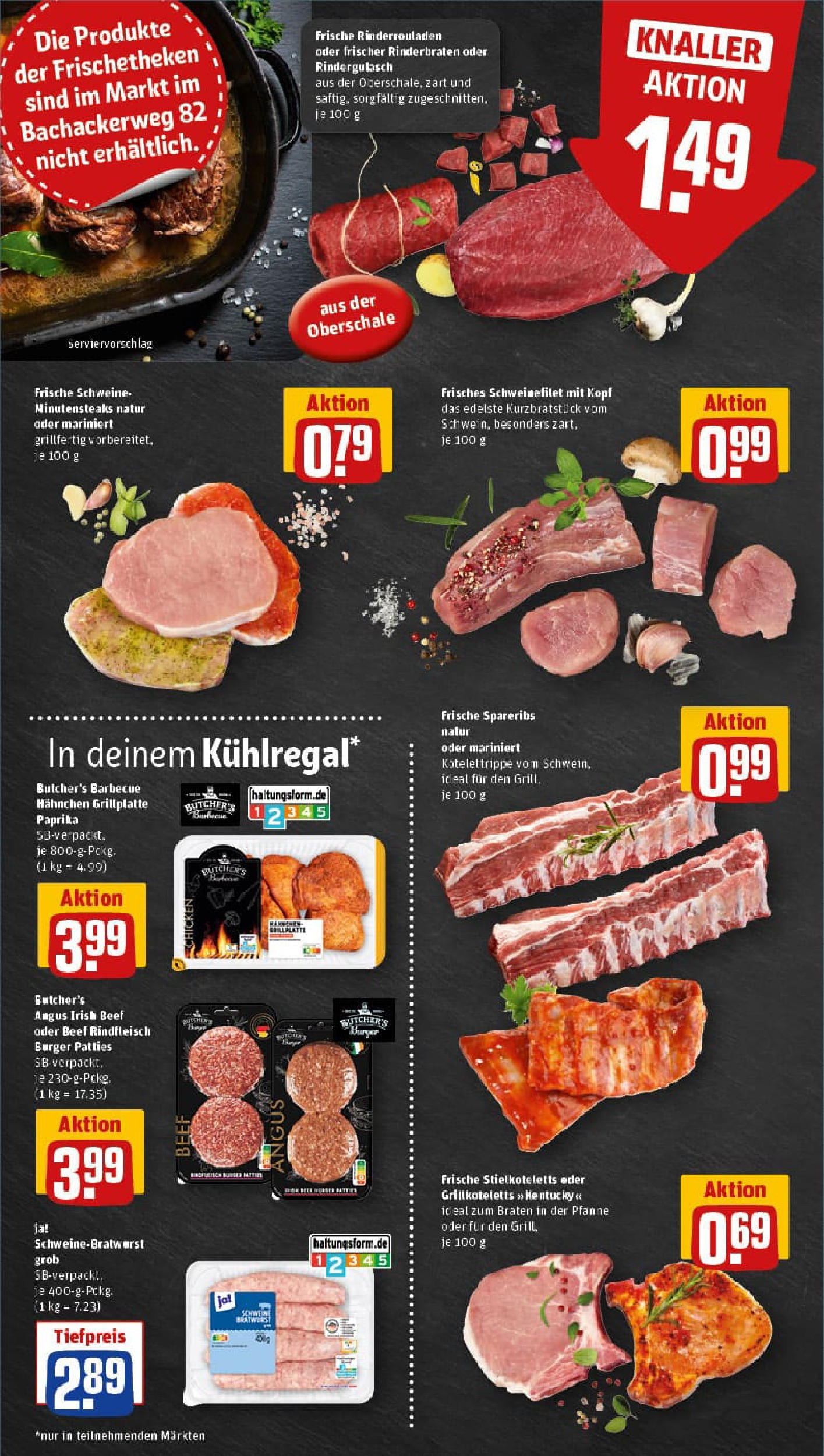 REWE Prospekt ab 27.07.2025 zum Blättern » Angebote | Seite: 6 | Produkte: Rinderrouladen, Grill, Hahnchen, Burger