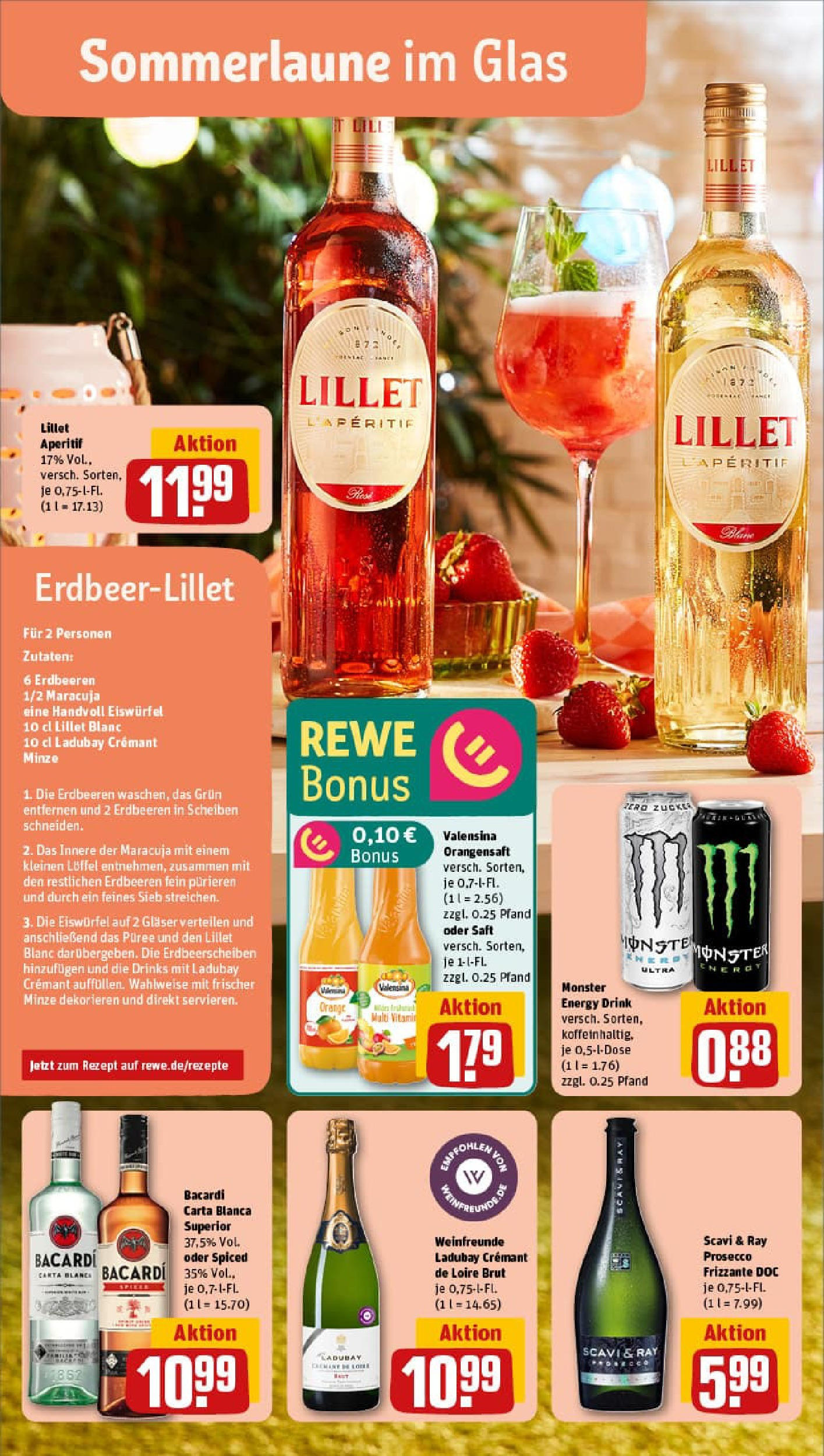 REWE Prospekt ab 27.07.2025 zum Blättern » Angebote | Seite: 8 | Produkte: Orangensaft, Monster, Prosecco, Erdbeeren REWE Prospekt ab 27.07.2025 zum Blättern » Angebote | Seite: 8 | Produkte: Orangensaft, Monster, Prosecco, Erdbeeren