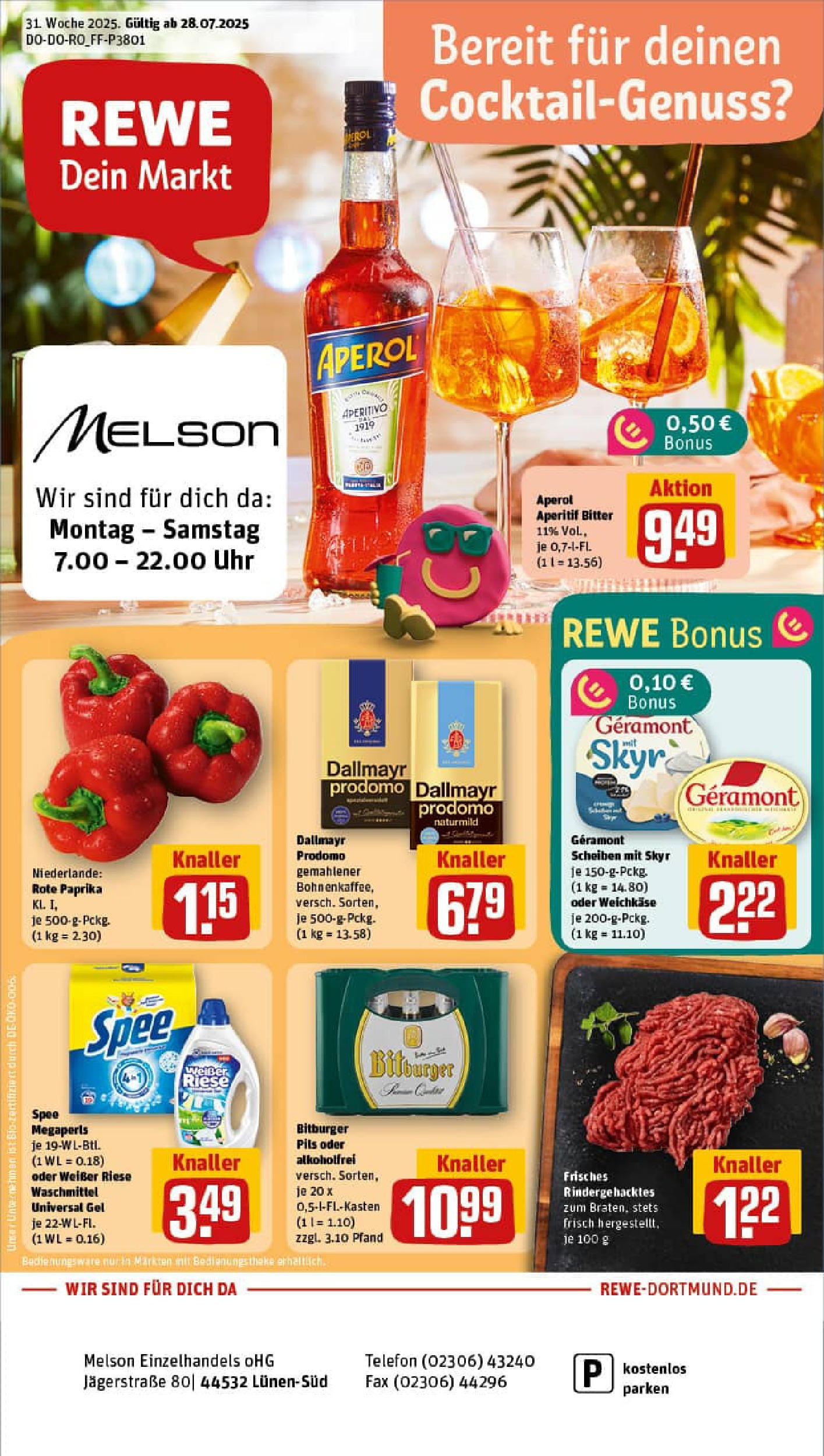 REWE Prospekt ab 27.07.2025 nächste Woche - Prospekt Lünen Vorschau von dem Prospekt des Geschäftes Rewe, gültig ab dem 27.07.2025