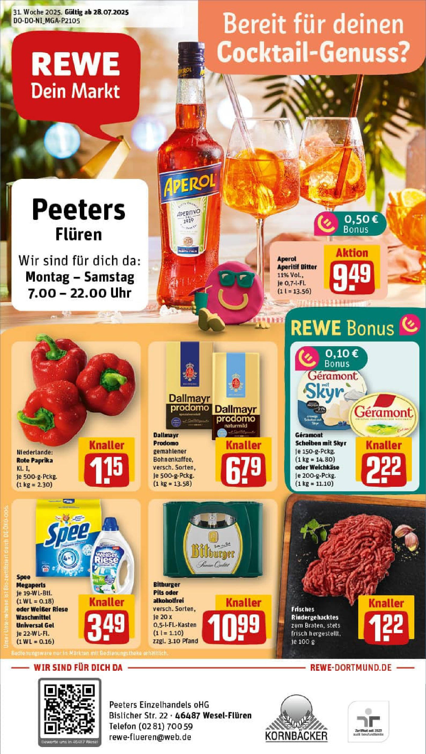 REWE Prospekt ab 27.07.2025 nächste Woche - Prospekt Wesel Vorschau von dem Prospekt des Geschäftes Rewe, gültig ab dem 27.07.2025