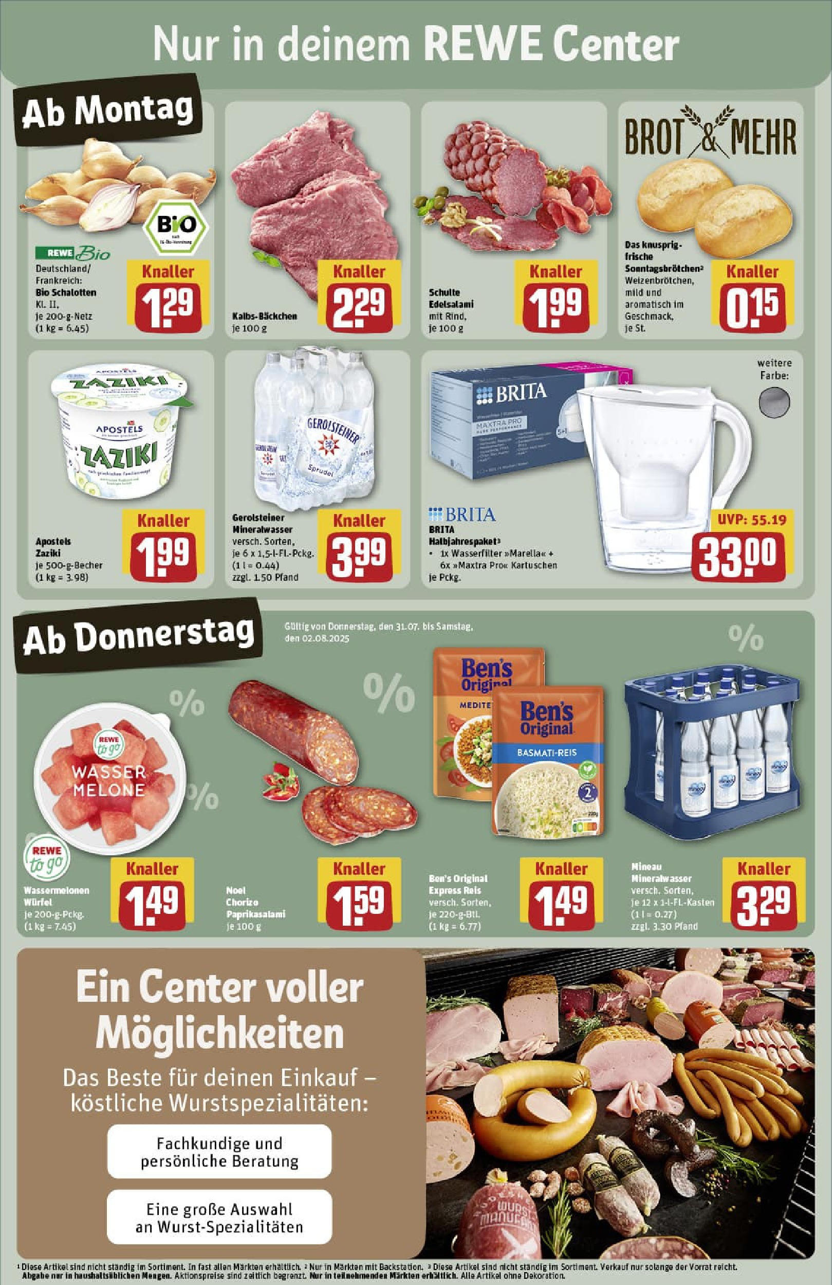 REWE Prospekt ab 27.07.2025 zum Blättern » Angebote | Seite: 3 | Produkte: Basmatireis, Mineralwasser, Wasser, Gerolsteiner