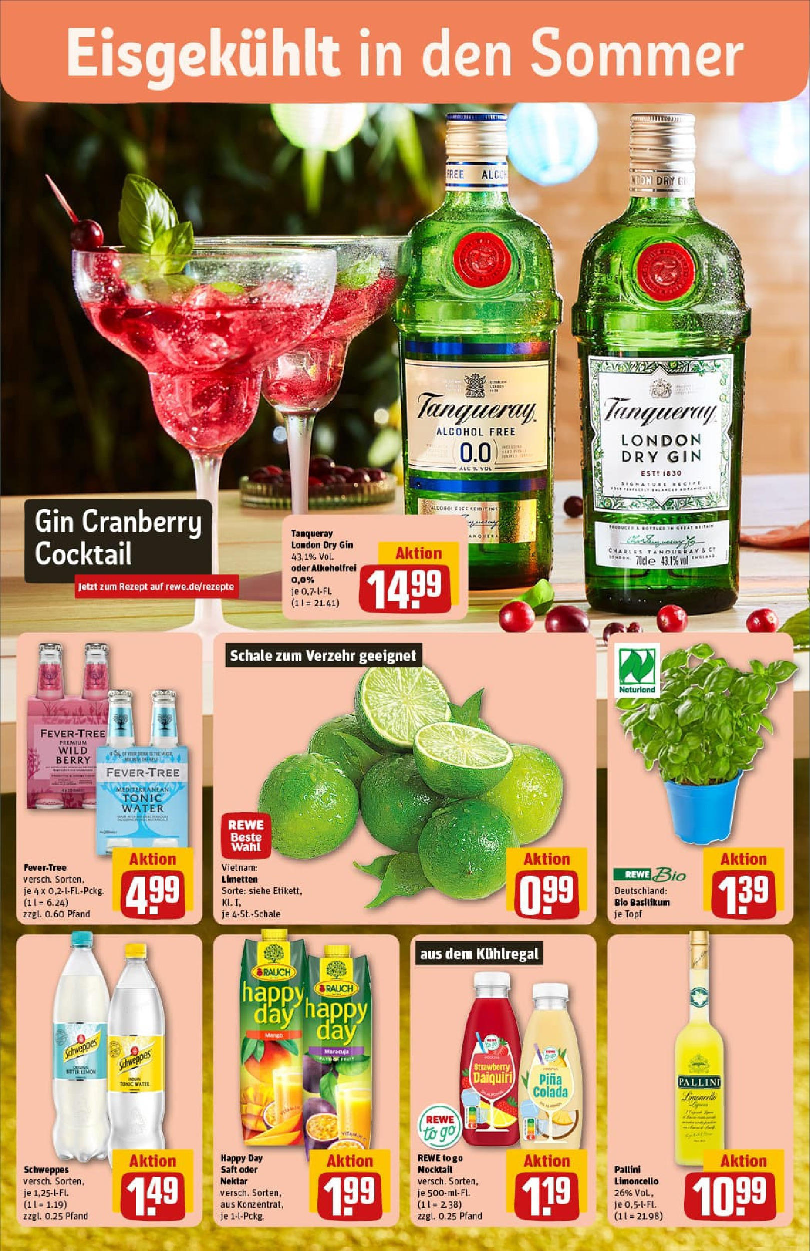 REWE Prospekt ab 27.07.2025 zum Blättern » Angebote | Seite: 4 | Produkte: Mixer, Schweppes, Saft, Gin