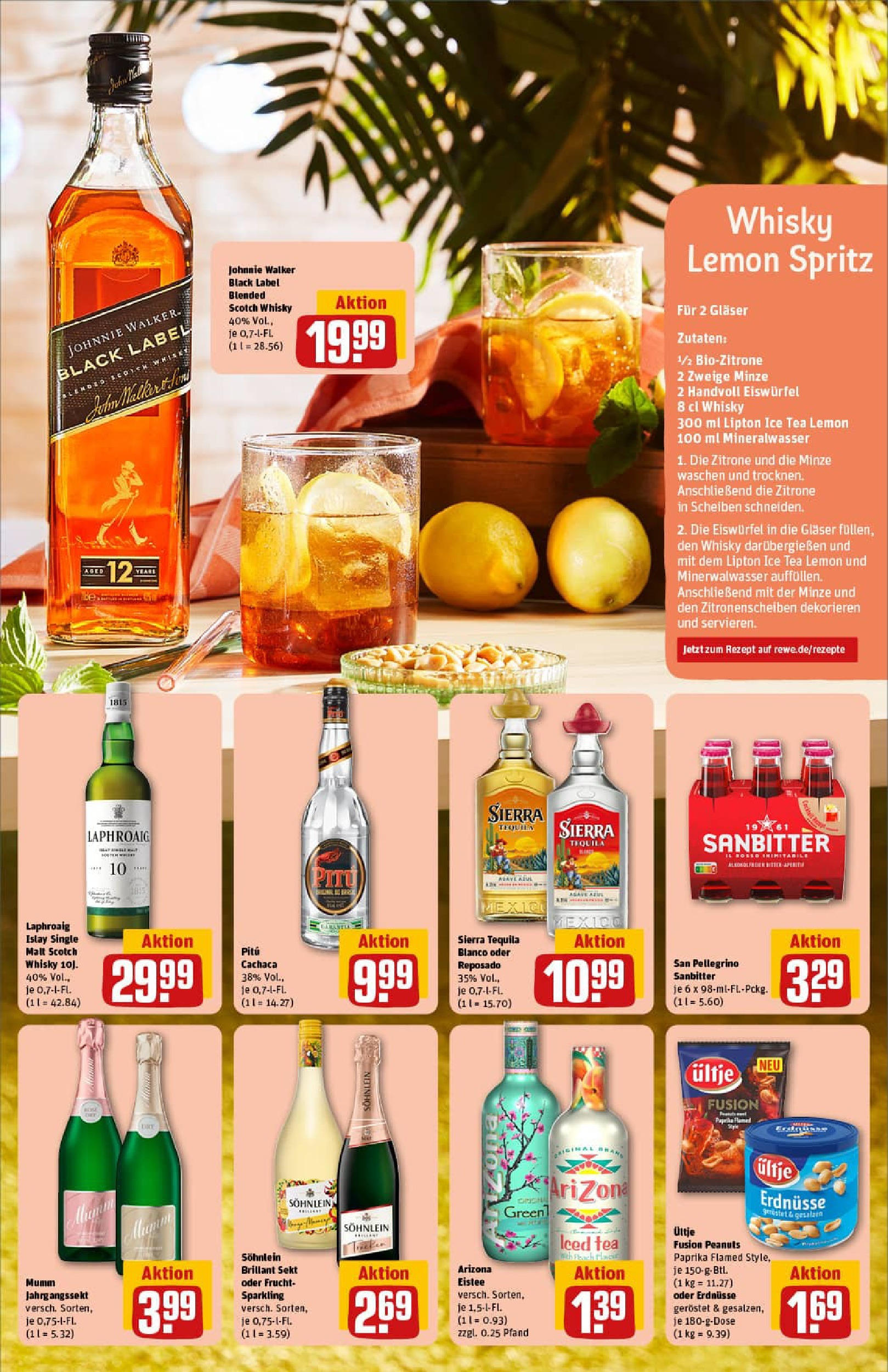 REWE Prospekt ab 27.07.2025 zum Blättern » Angebote | Seite: 5 | Produkte: Erdnüsse, Tequila, Zitrone, Johnnie walker