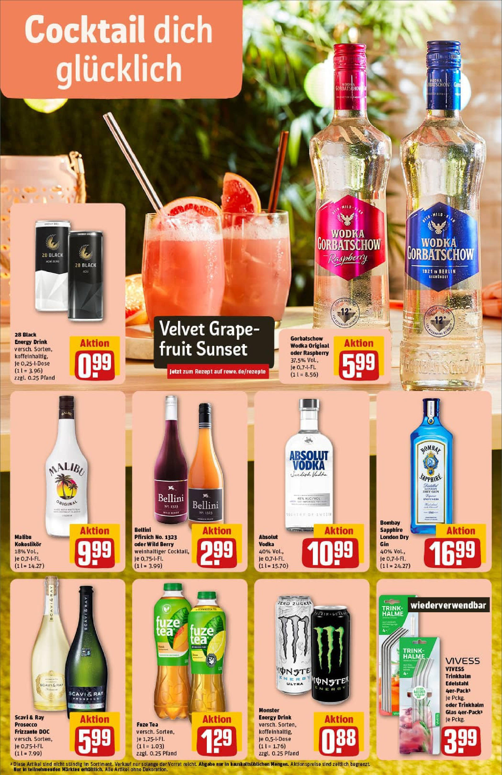 REWE Prospekt ab 27.07.2025 zum Blättern » Angebote | Seite: 6 | Produkte: Monster, Zucker, Wodka gorbatschow, Vodka